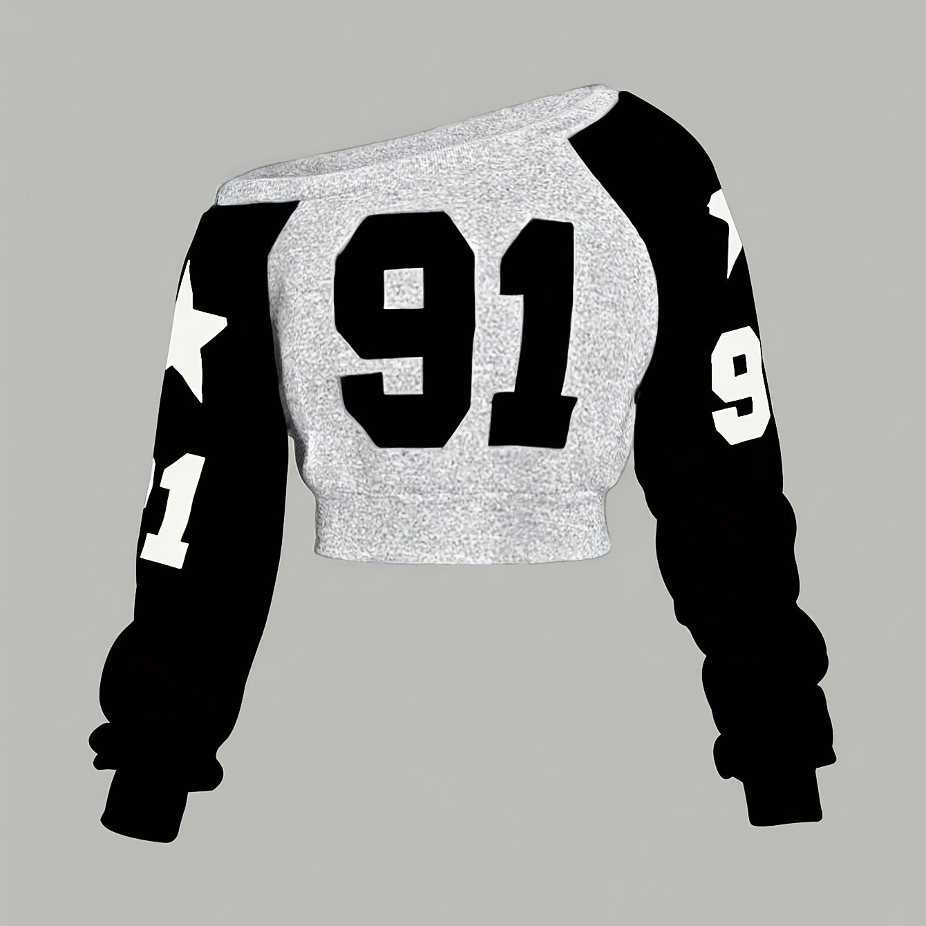 TEMU Women's Athletic T-shirt With Off-shoulder Design, Featuring Accents And Raglan Sleeve Construction. The Off-shoulder Style Adds A And