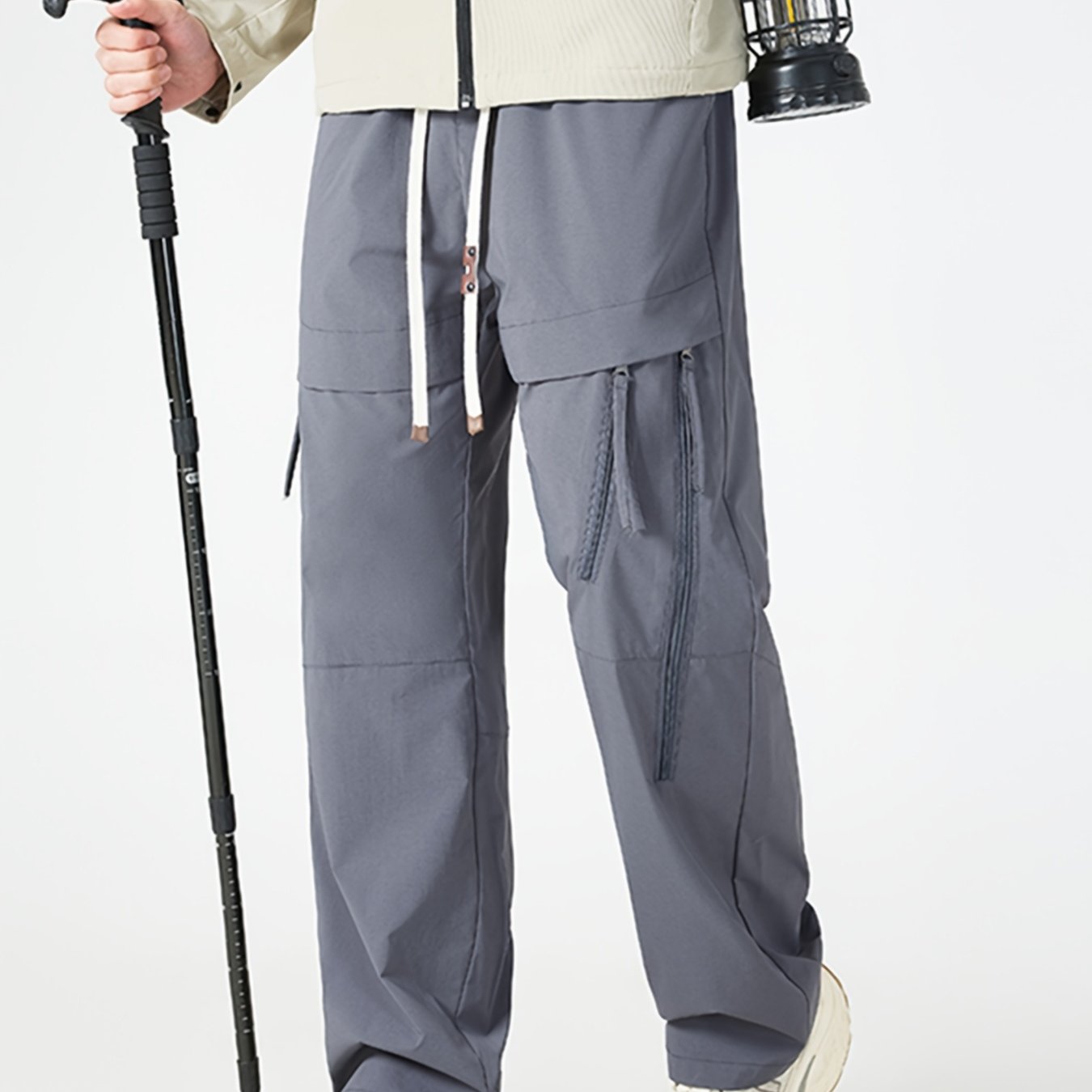 TEMU Men's Plus Size Windproof Tactical Pants For Spring/autumn, New Arrival Outdoor Mountaineering Cargo Pants, Hiking Functional Trousers (sizes