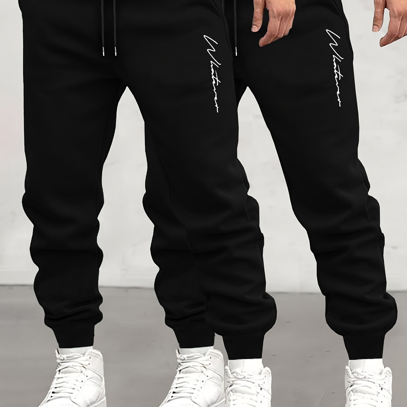 TEMU 2pcs Sweatpants, Men's Casual Joggers, Comfortable Autumn/winter Athletic Pants, Winter Casual Outdoor Ankle Pants