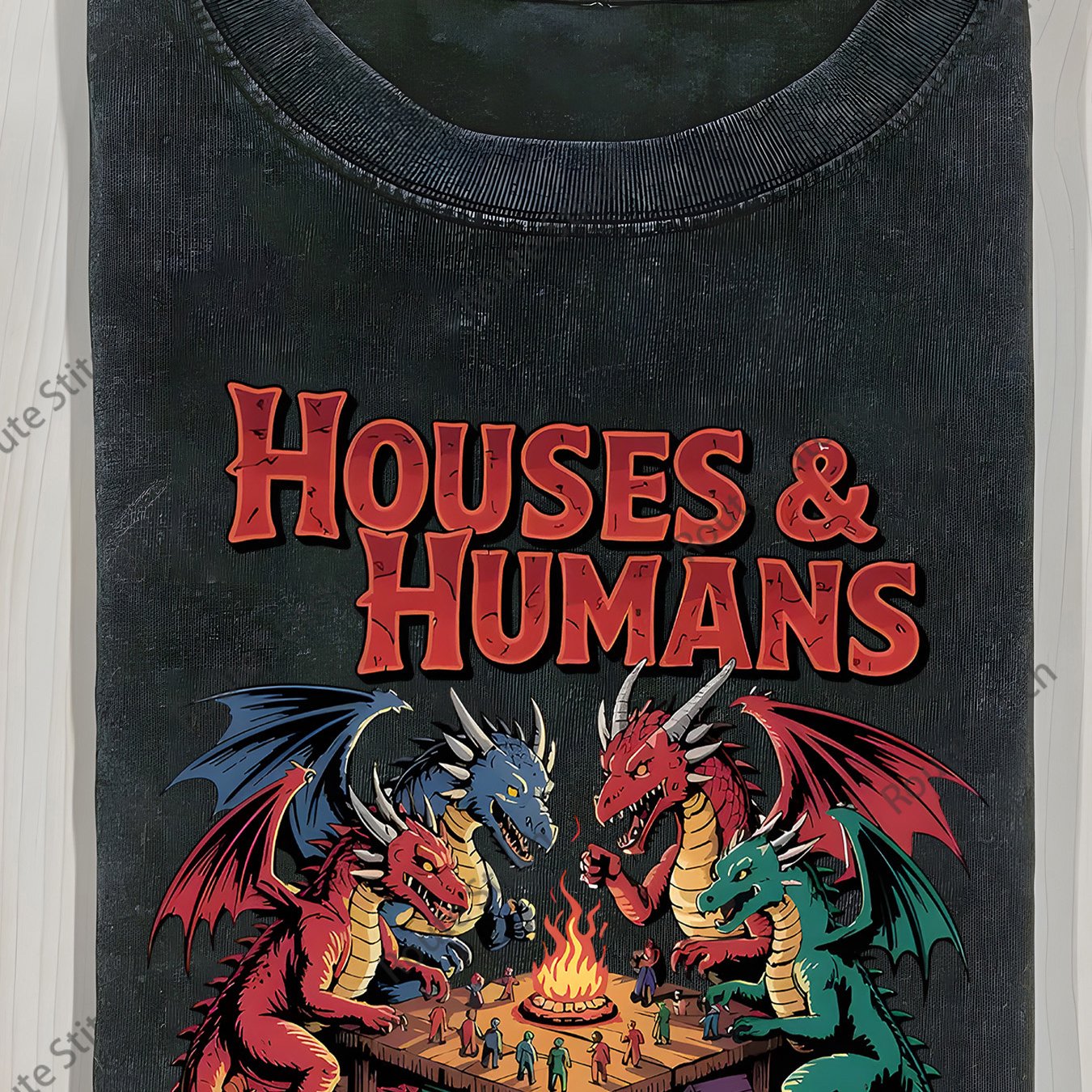 TEMU T-shirt For Women Featuring A Fun Red Dragon Print, Made From High-quality Batik. This Retro Fashion Is Perfect For Autumn And A Great Gift For