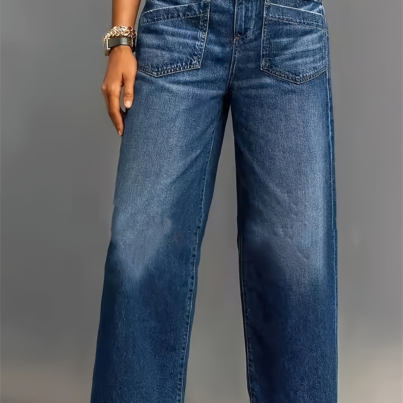 Women's Flared Jeans With Elastic And Pockets