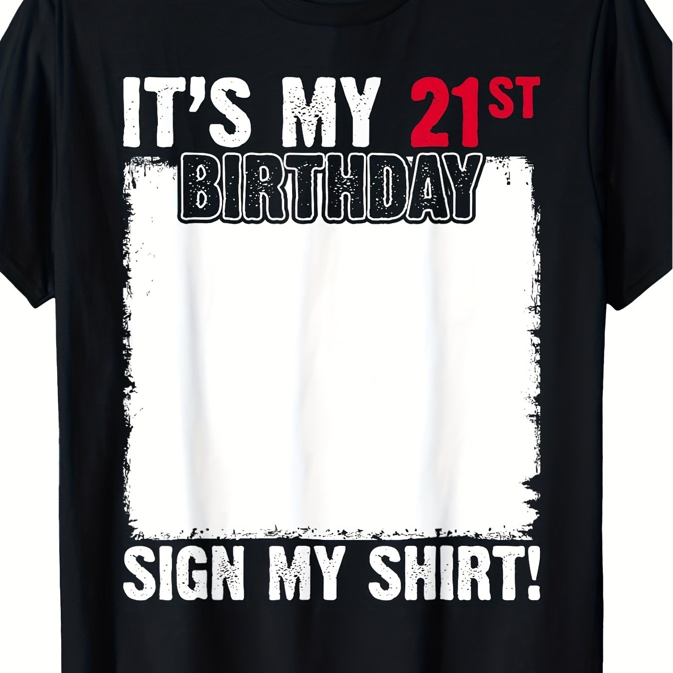 TEMU 21st Birthday Commemorative Unisex Casual Party Attire Printed With Number 21 And Iconic Graphic Soft And Comfortable Collectible Crew Neck