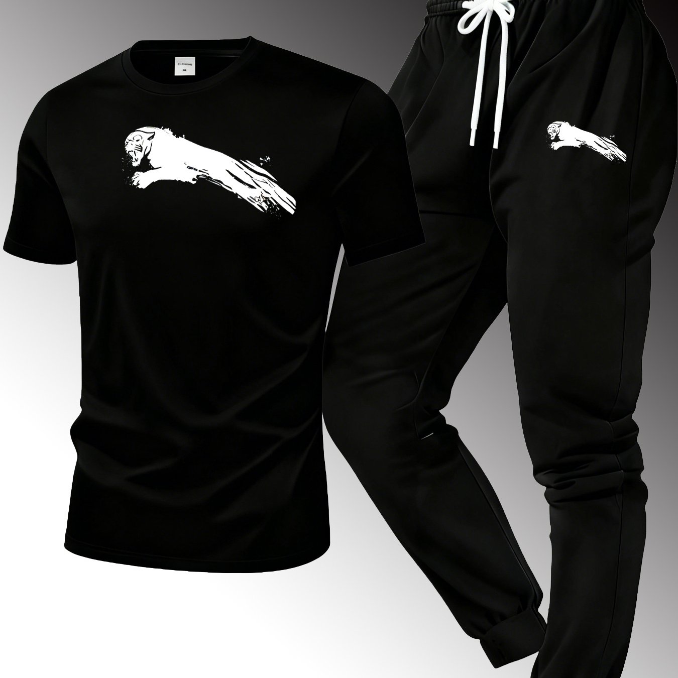 Men's Casual Sportswear Set, Short Sleeve And Pants Versatile Commuter 2pcs Set