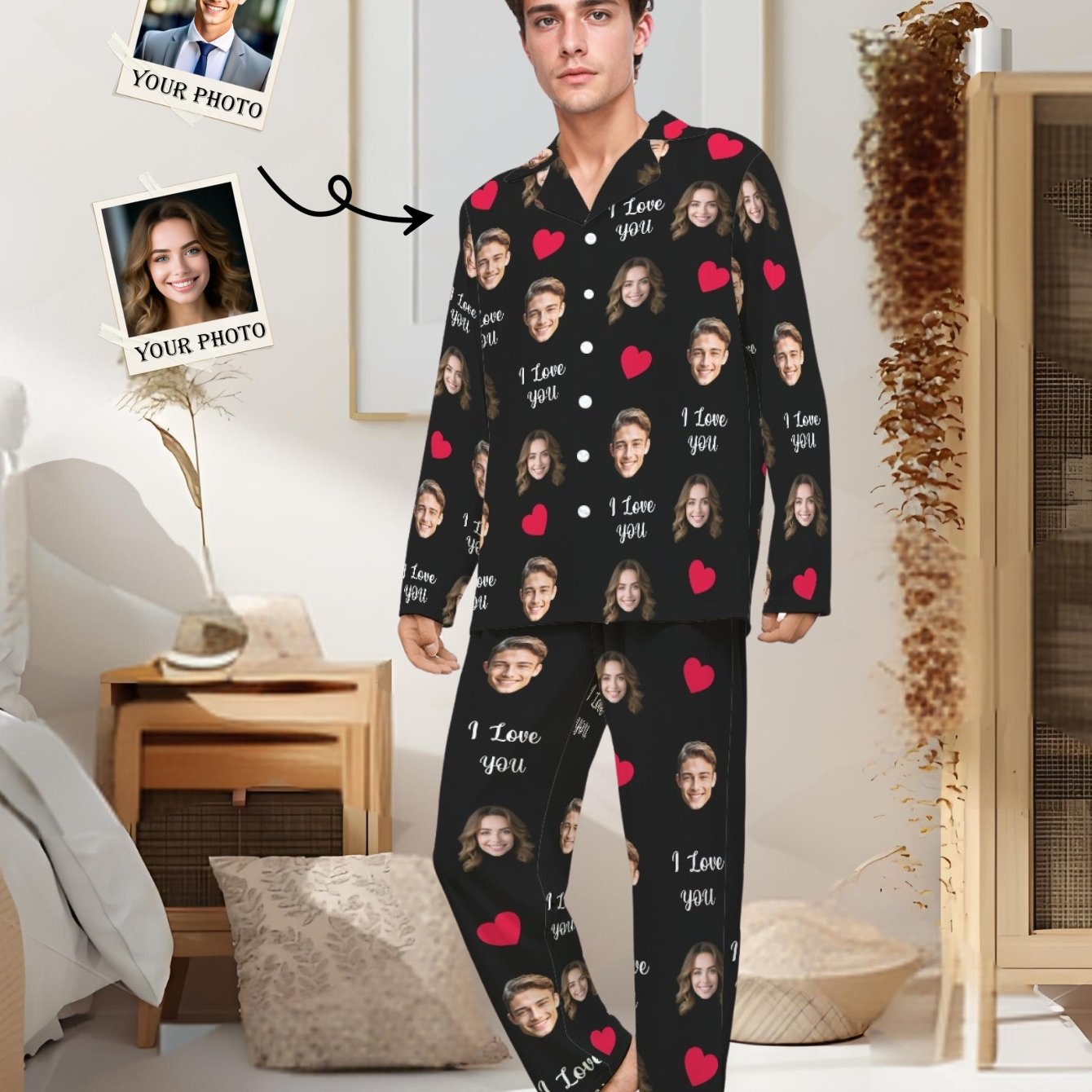 TEMU Personalize , Family Gift, Pajama Pants, Couple Pajamas, Customized Pants, Family Pajamas, Men's Pajamas, Women's Pajamas, Valentine's Day,