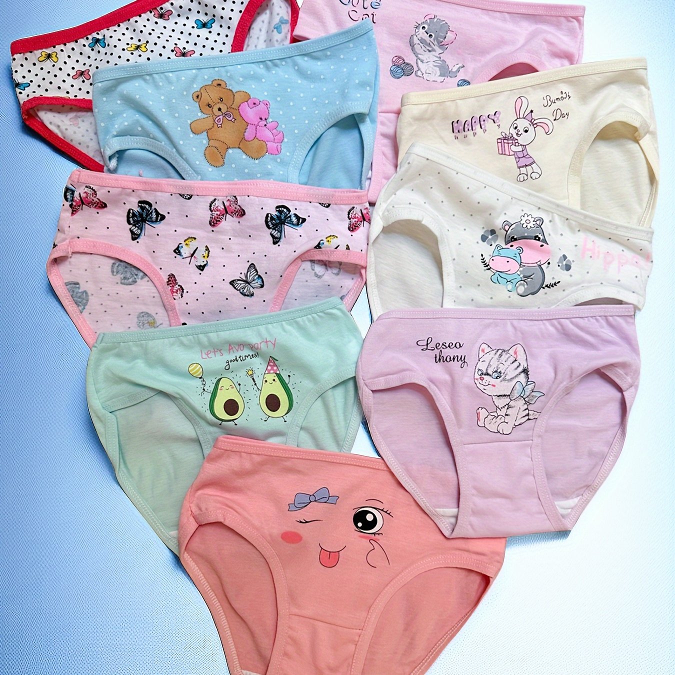 Toddler Girls Briefs Cartoon Print Cute Bottoming Underwear - Temu Canada