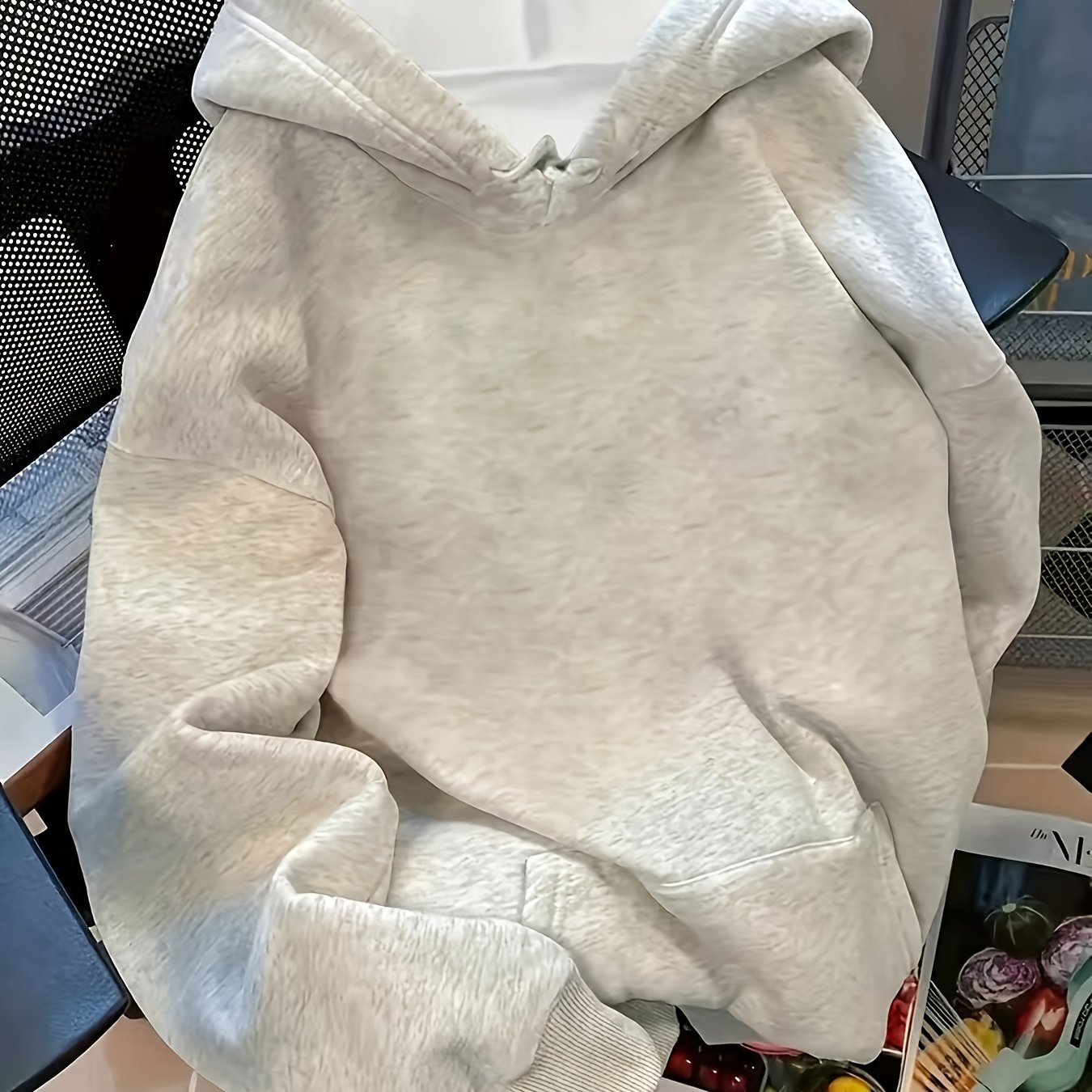TEMU Solid Color Casual Sports Women's Hooded Sweatshirt