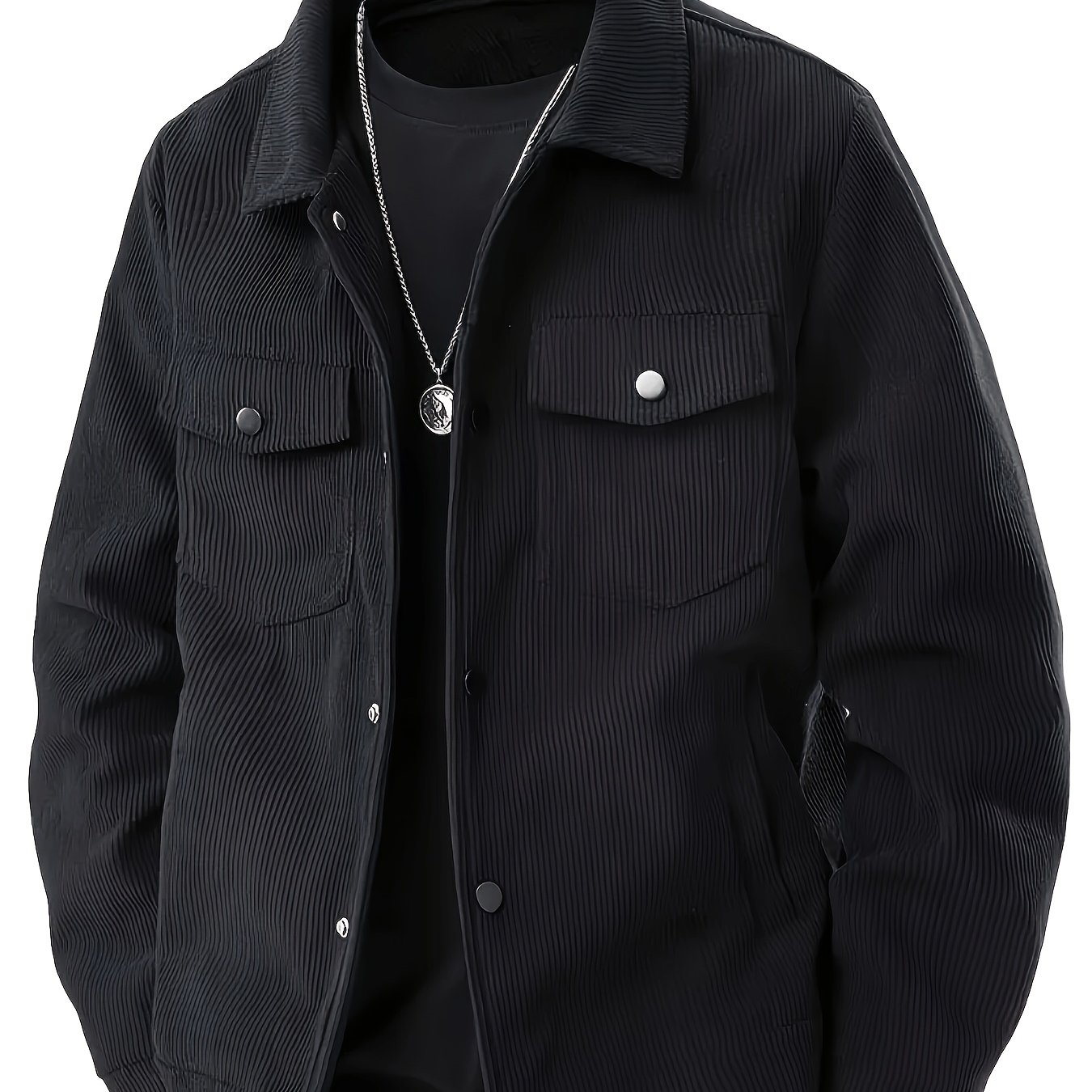 TEMU Joshmei Obm Spring/autumn New Lightweight Men' Multi-pocket Button-up Jacket Outerwear
