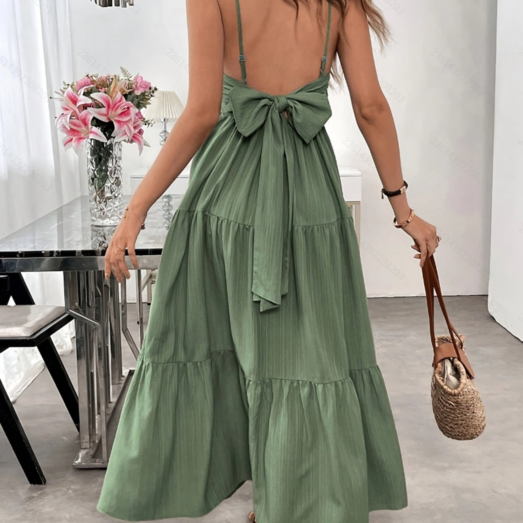 Solid -the-shoulder Dress For Women T069