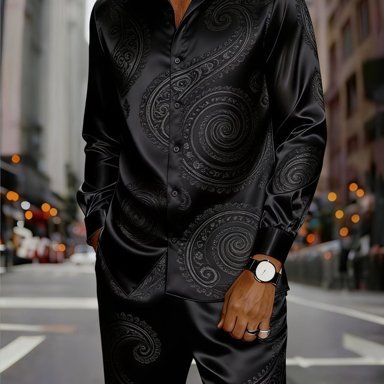 2pcs Set, Fashionable Men's Button- Shirt With Collar And Pants, Breathable And Comfortable, Suitable For Occasions. Ideal For Holiday Gifts/ A Must-have Men's Gift, Perfect For Family, , Brothers, .