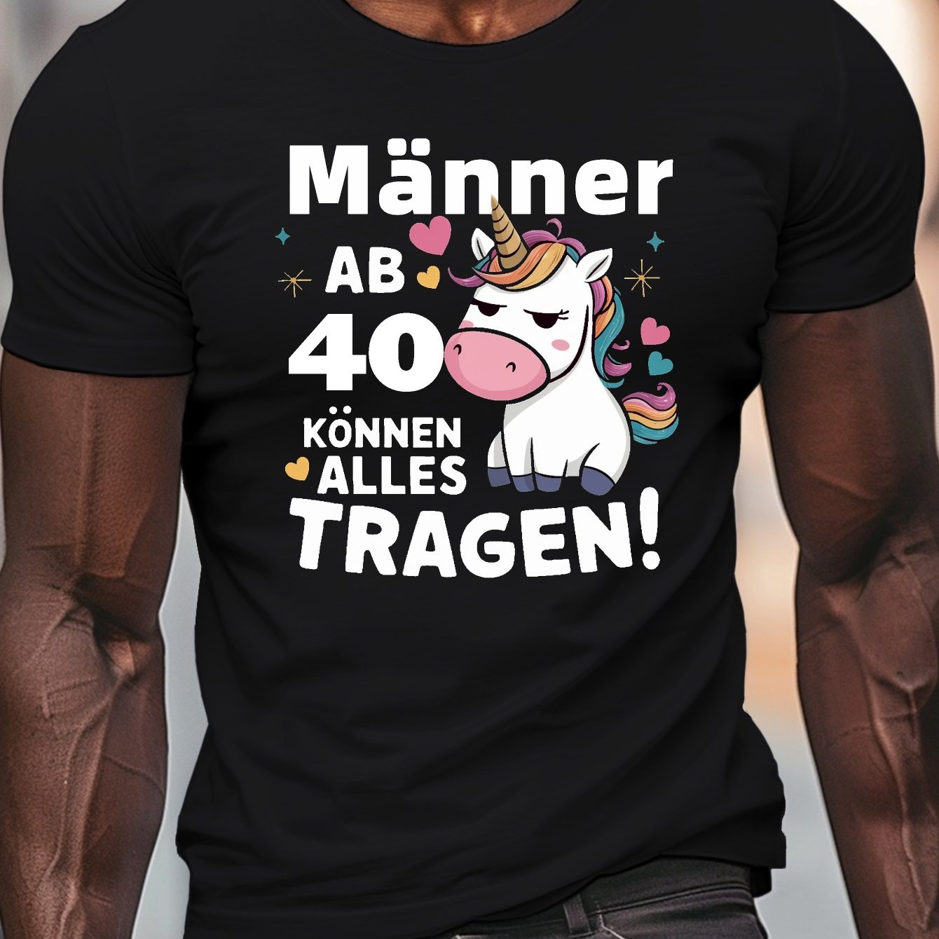 E-shop Lustiger "Deutsche Männer können alles tragen" Aufdruck, Rundhals Kurzarm T-Shirt für Herren, Lässiges, bequemes, leichtes Oberteil für den