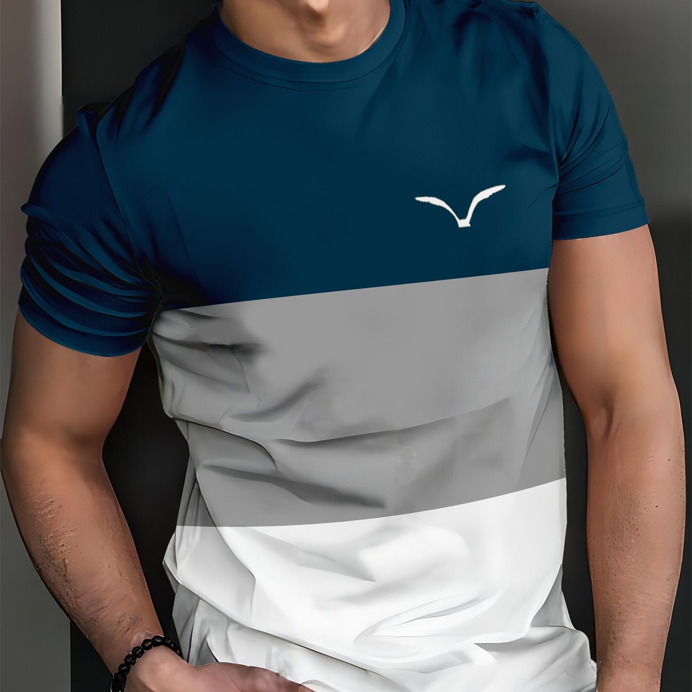TEMU Men's Round Neck Seagull T-shirt Summer Street Men's 3d Print Short Sleeve T-shirt Casual Daily Men's T-shirt 3-color Clothing