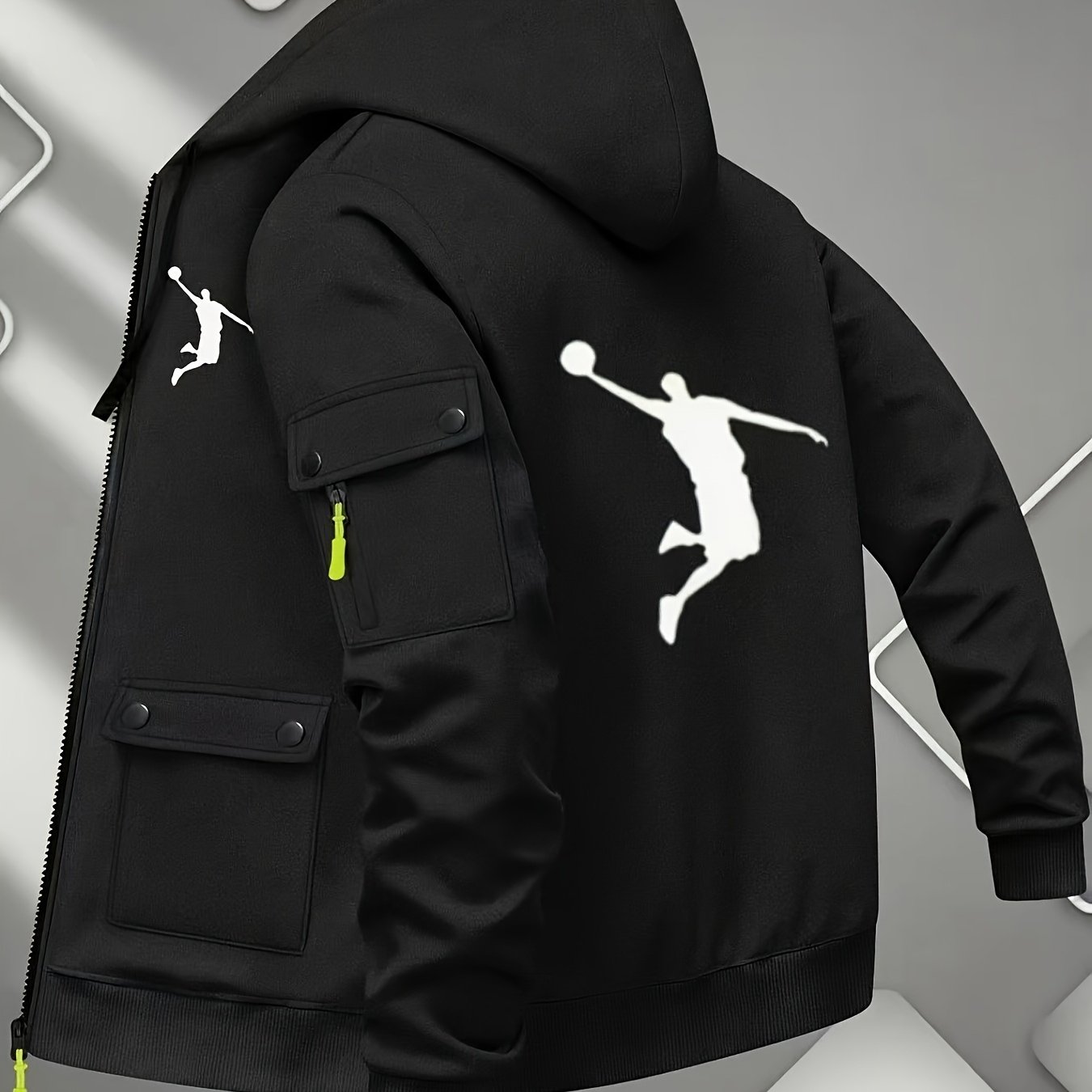 TEMU Men's New Outdoor Sports Fitness Casual Fashion Sweatshirt Jacket, Fall Winter Long Sleeve Warm Versatile Open Cardigan Hooded Coat