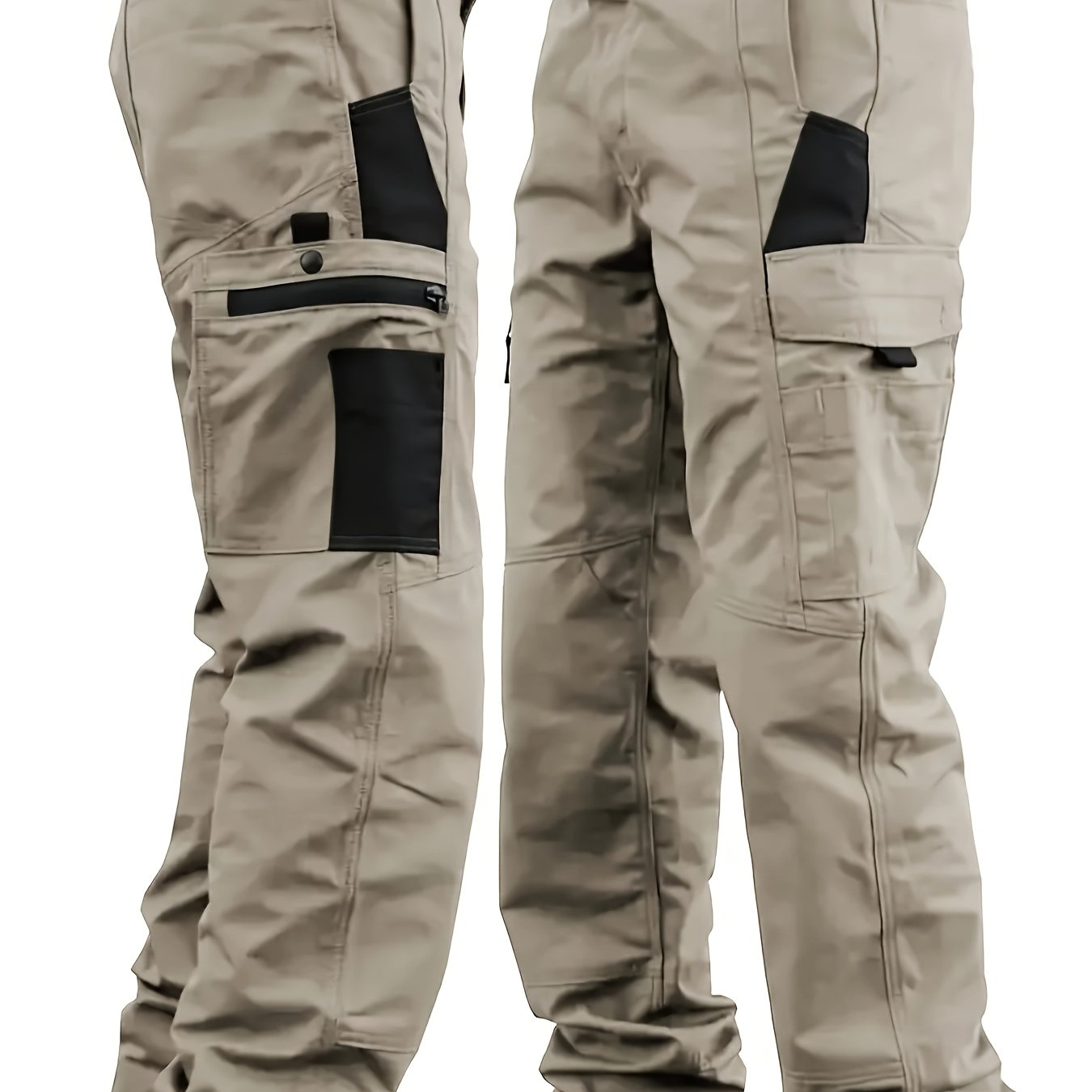 TEMU Pantaloni cargo multi-tasche da , pantaloni tattici larghi, resistenti pantaloni da trekking per esterni, vita con cerniera, abbigliamento da