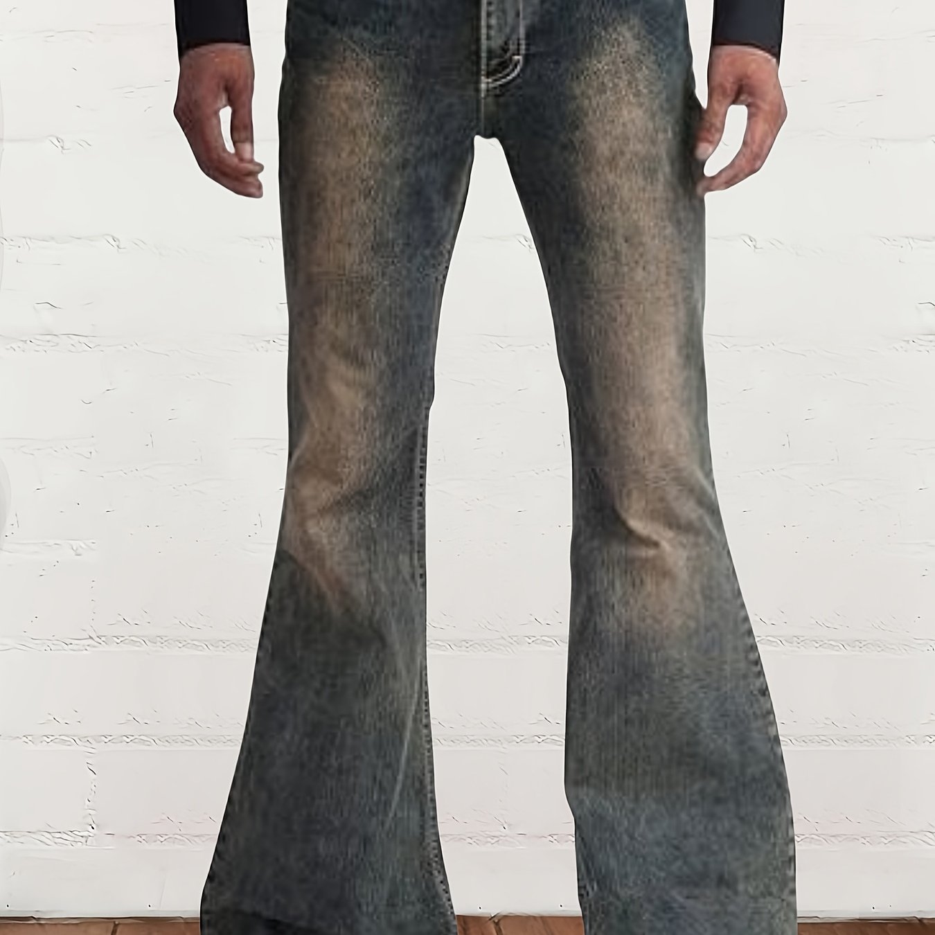 Image of Men's Vintage Distressed Jeans, Fashion Casual