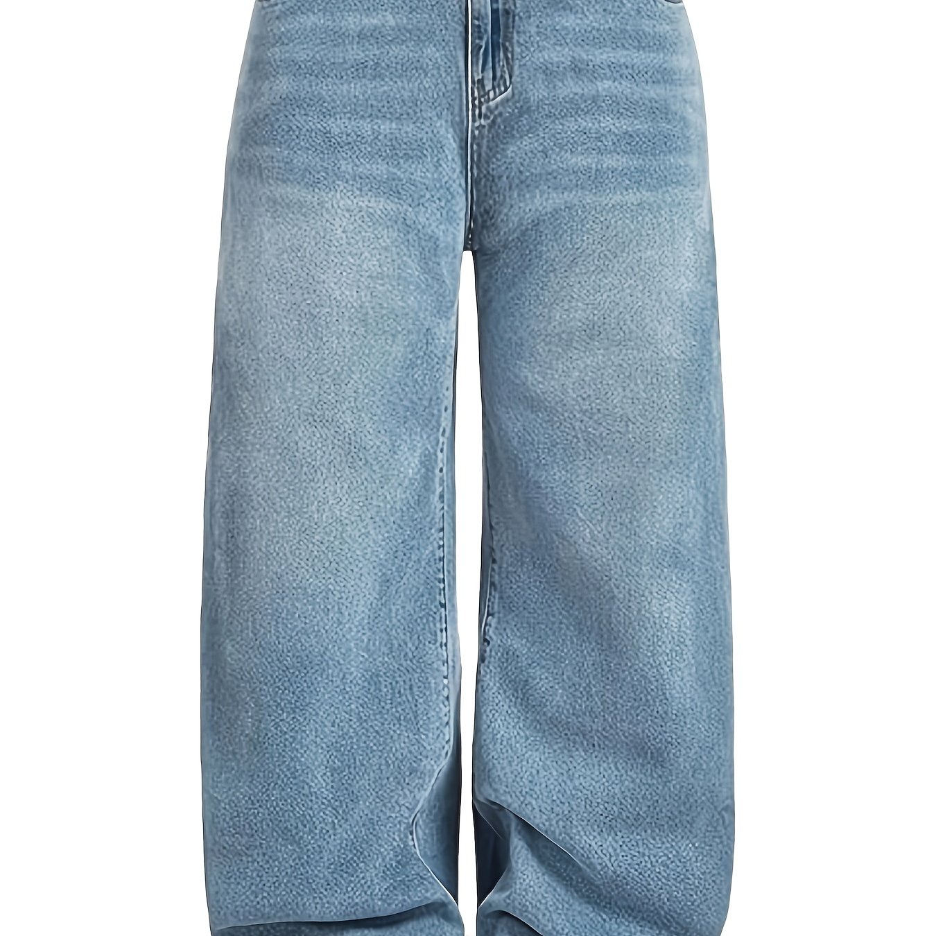 Image of Plus-size Women's Fashion Casual Loose Straight-leg Jeans