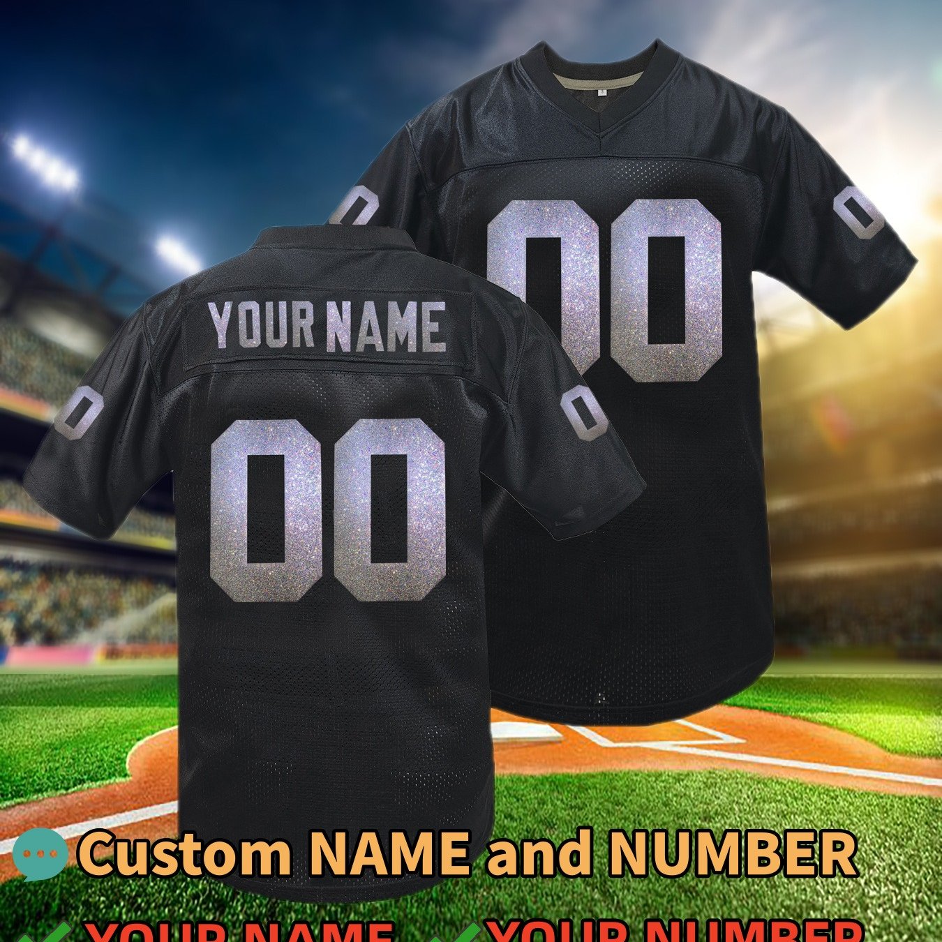 TEMU [Aangepast Item] Gepersonaliseerd Naam- en Nummerontwerp, Heren Korte Mouw Losse Ademende V-Hals Jersey, Sportshirt voor Teamtraining