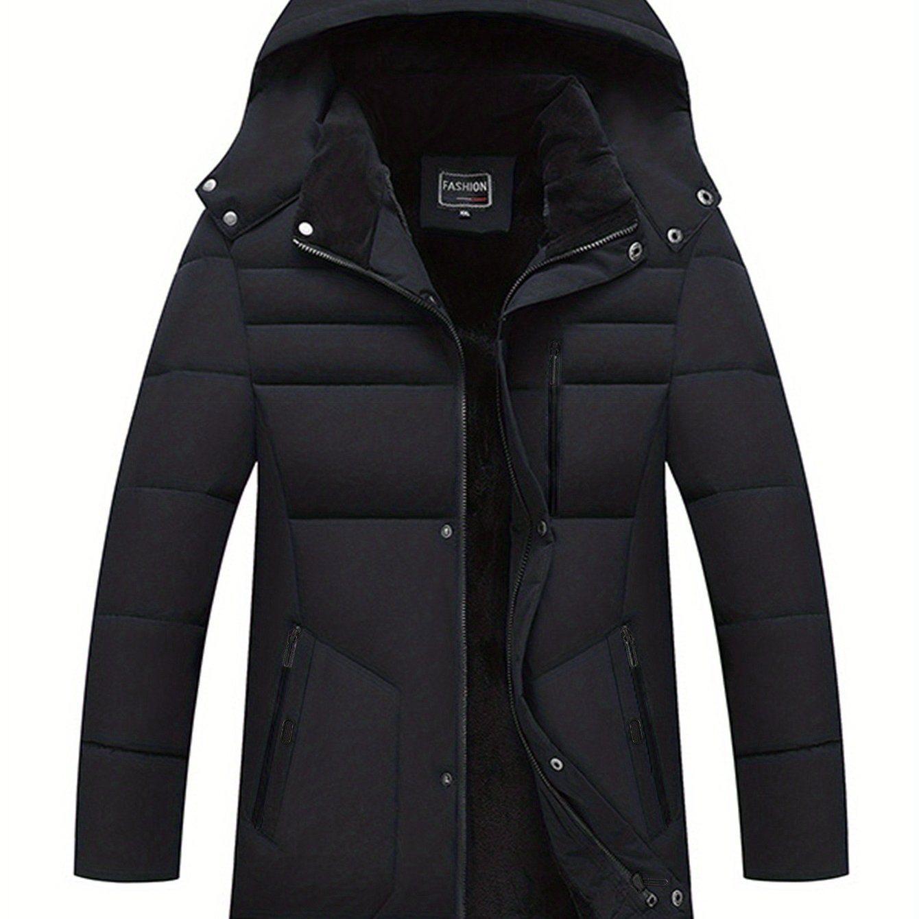 E-shop Herren Herbst Winter Jacke, Lässige Fleece Jacke, Verdickte Jacke, Business Casual Mittellange Jacke