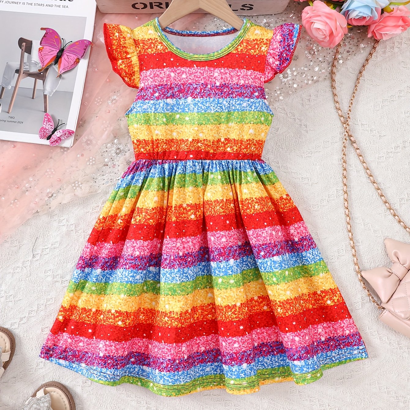 Rainbow Print Dress, A Stylish And Casual Outfit For Everyday