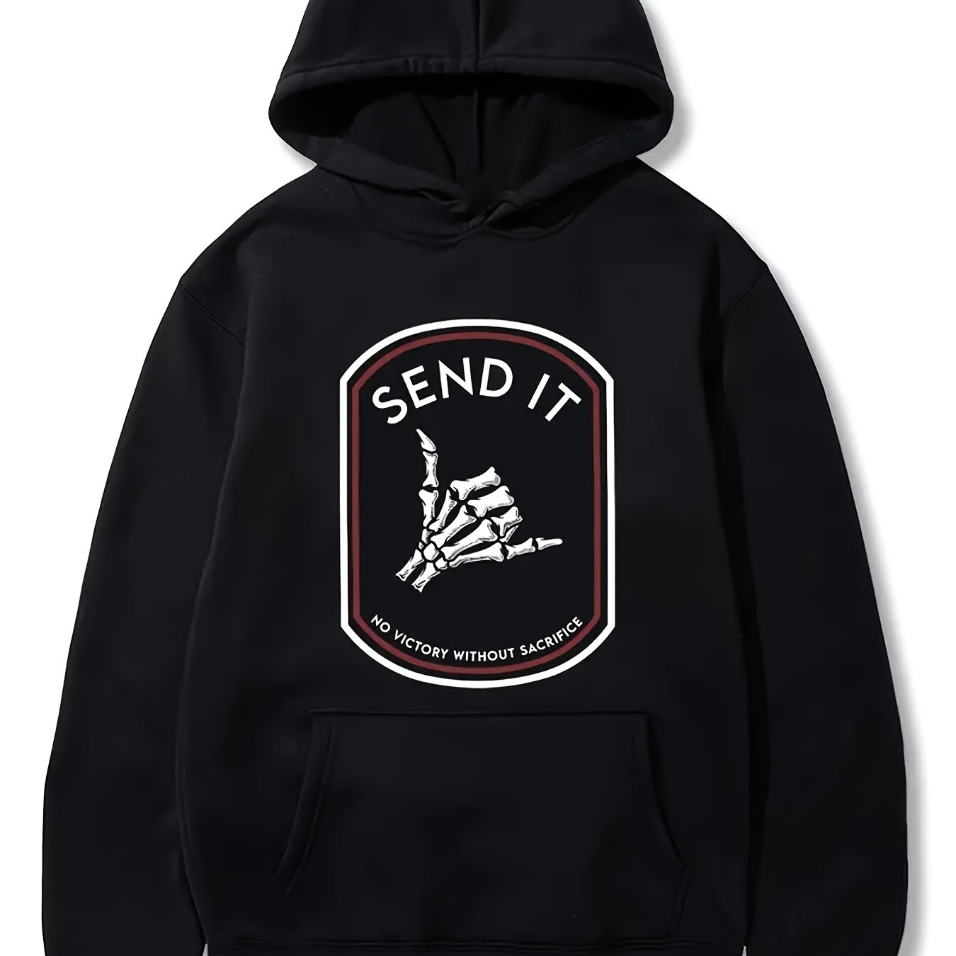 TEMU Men's Hooded Sweatshirt With Cartoon Print Kangaroo Pocket Adjustable Drawstring Hood Machine-washable Unisex 2026 Couple Sweater Hoodies