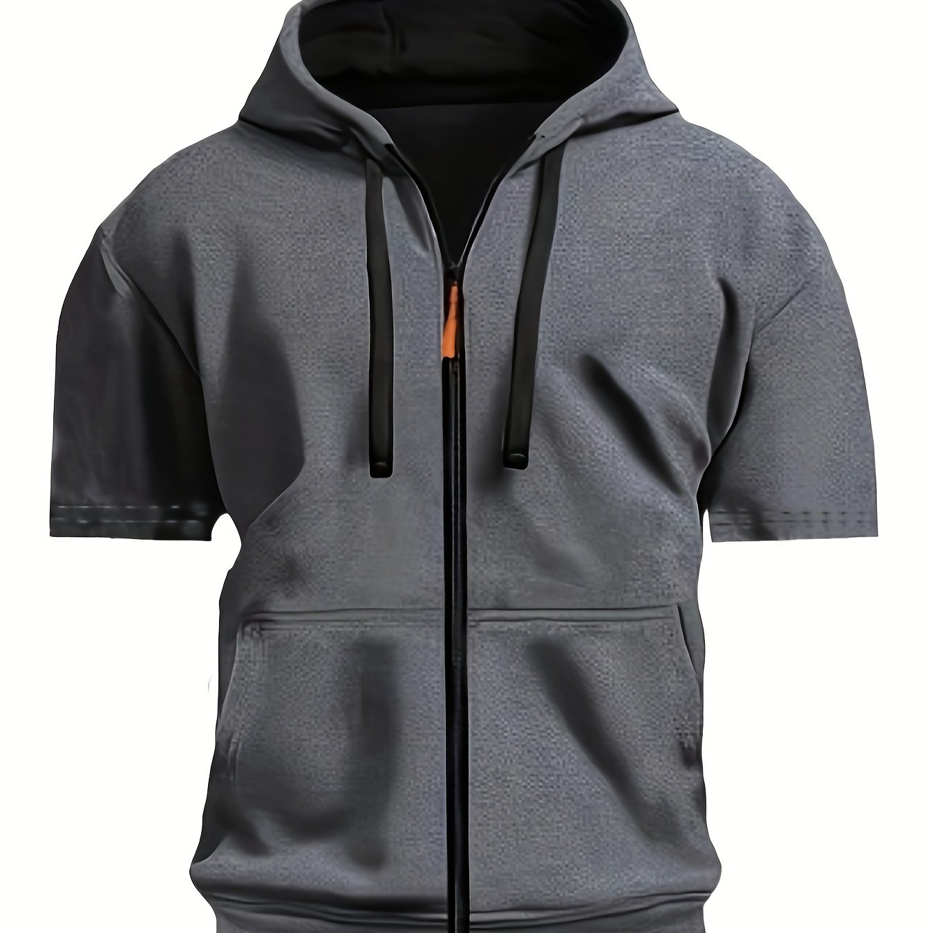 TEMU Men's Summer Casual Short-sleeve Cardigan Sports Fitness T-shirt Short-sleeve Hoodie Training Running Top