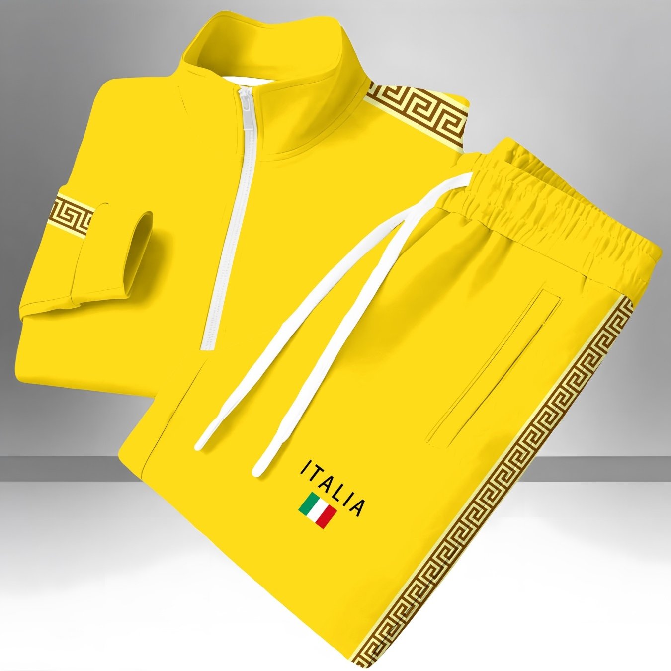 Image of Teenage Style Set 2pcs, Full Zipper Jacket And Sports Pants, And Leisure Clothing, For Outdoor Activities, Digital Printing, Perfect For Outdoor, For Teenager