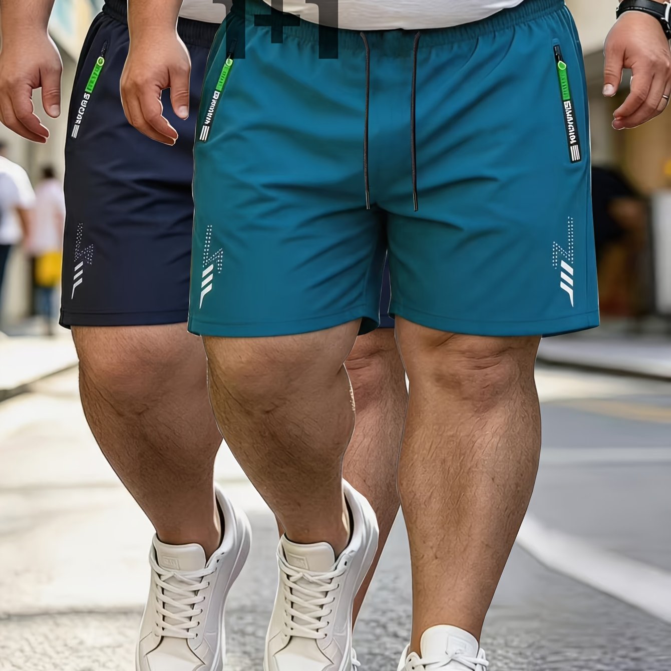 TEMU 2pcs Plus Size Men's Casual Shorts, Summer Thin 5-inch Shorts, Wide And Plus Size Quick-dry, For Swimming, Camping, Riding, Running, Basketball