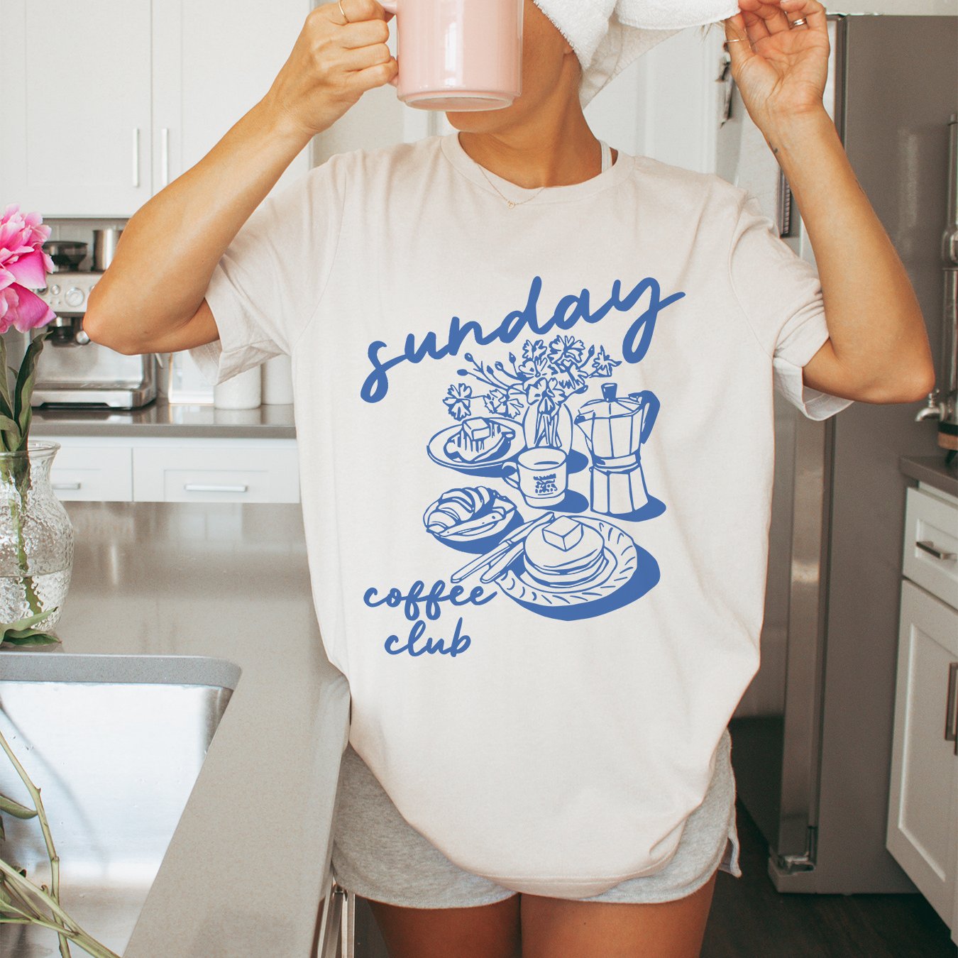 TEMU Graphic Print Drop Shoulder T-shirt, Short Sleeve Crew Neck Casual Top For Spring And Summer, Women's Clothing