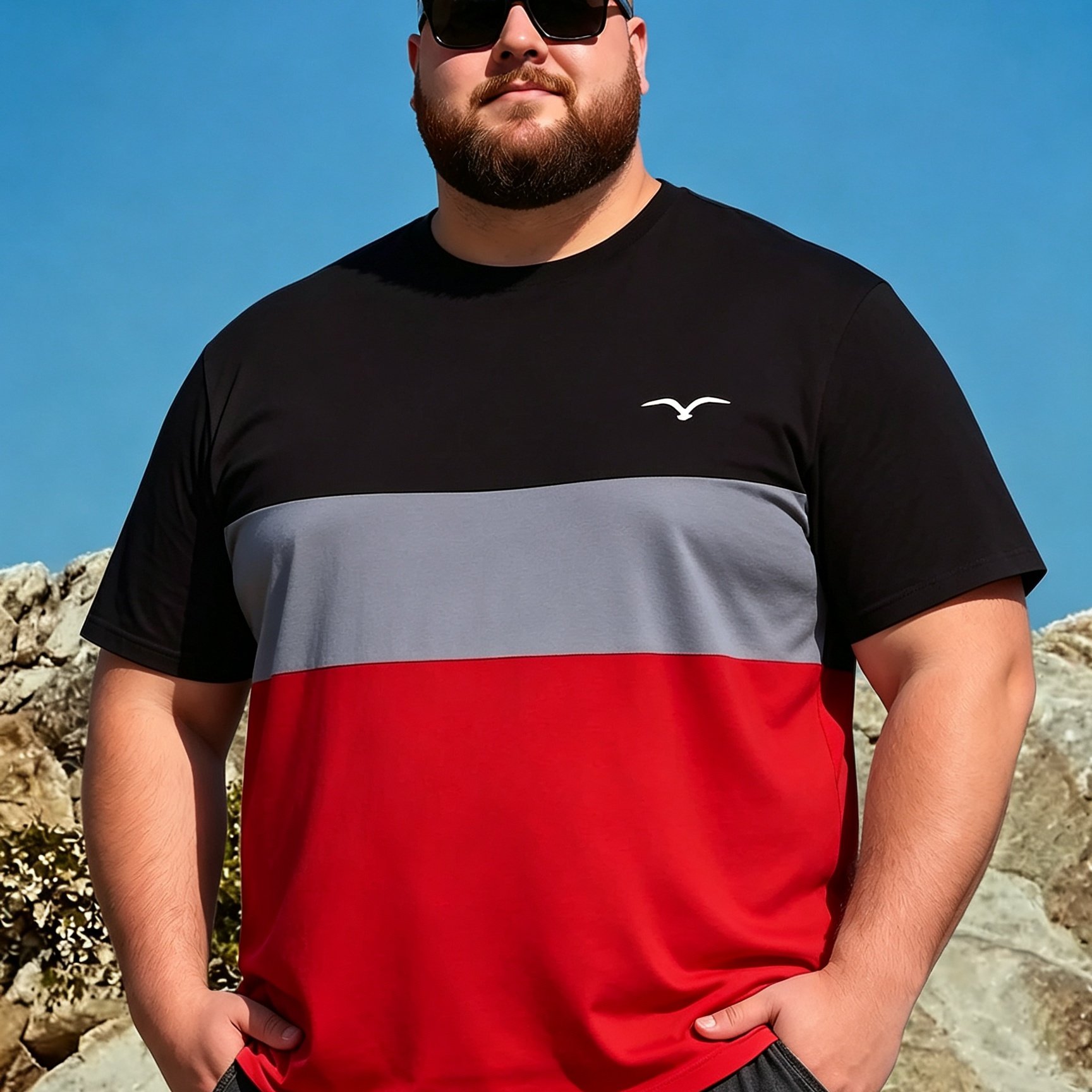 TEMU Plus Size Men's T-shirt, Men's Short Sleeve Shirt, Summer Round Neck Top, Loose Layer, Summer Casual Pullover, Suitable For Outdoor Sports Wear,