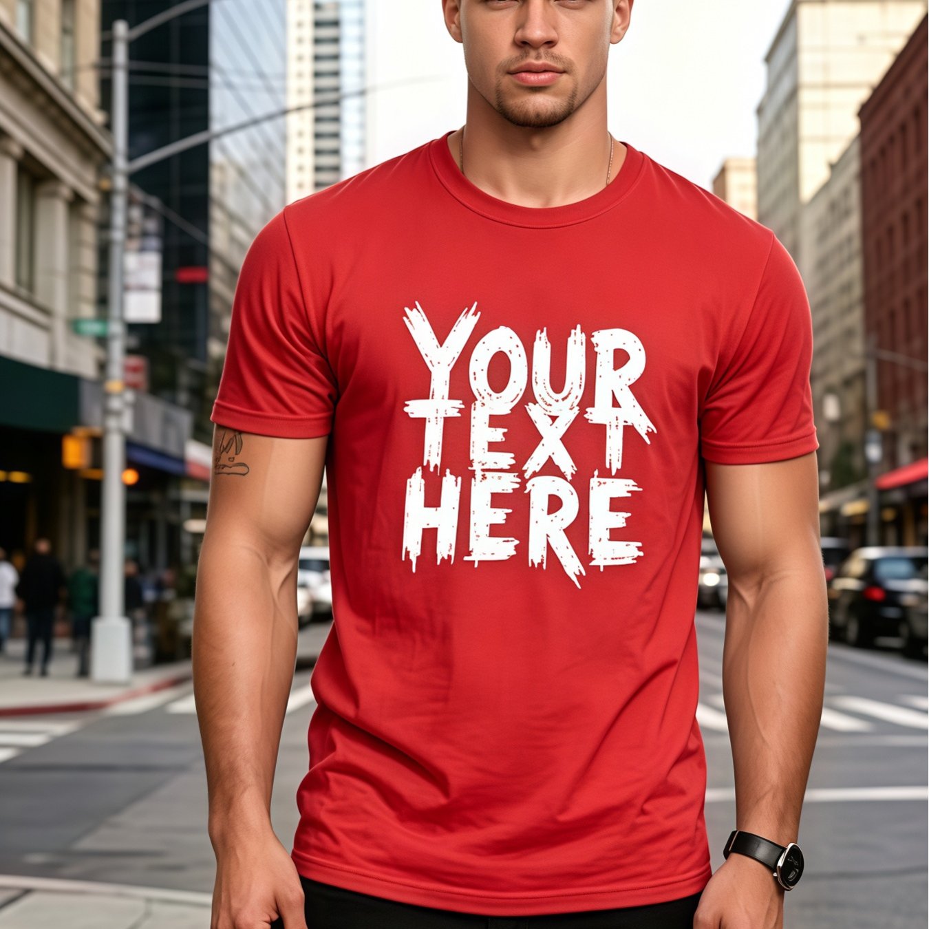 TEMU Men's Custom Self- Text T-shirt - /name/text Printing, Orders Suitable For Corporate Team Uniforms, Casual Short Sleeve Shirts, Machine Washable
