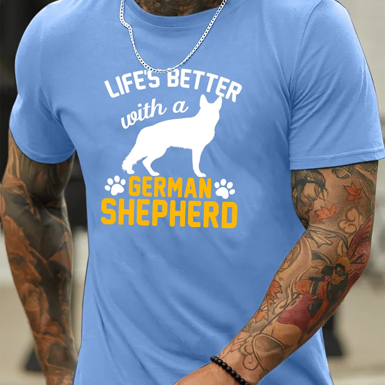 TEMU Summer Men's Fashion Print Short Sleeve T-shirt