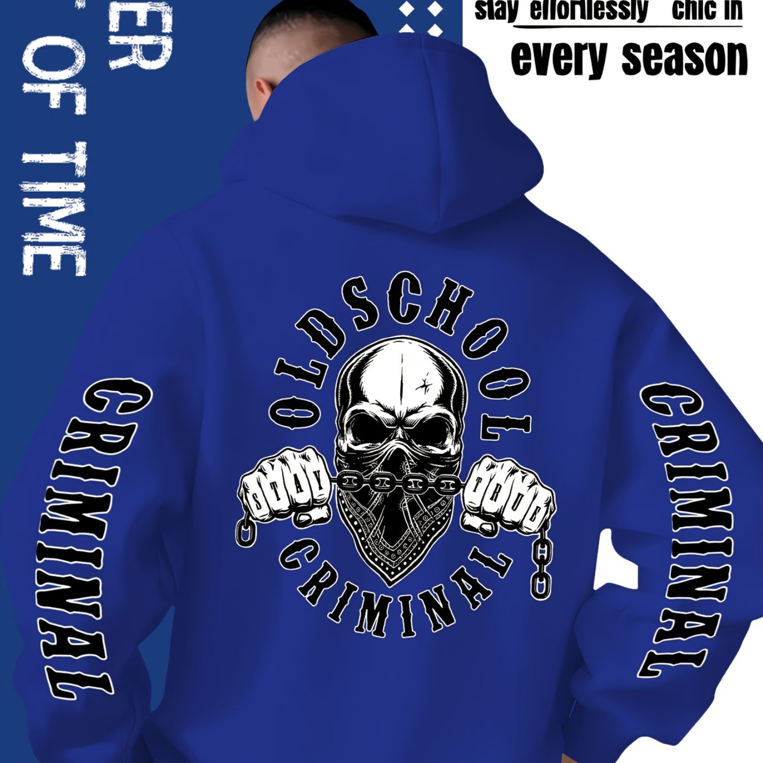 TEMU Hardcore Street Pirate Skull Hooded Sweatshirt