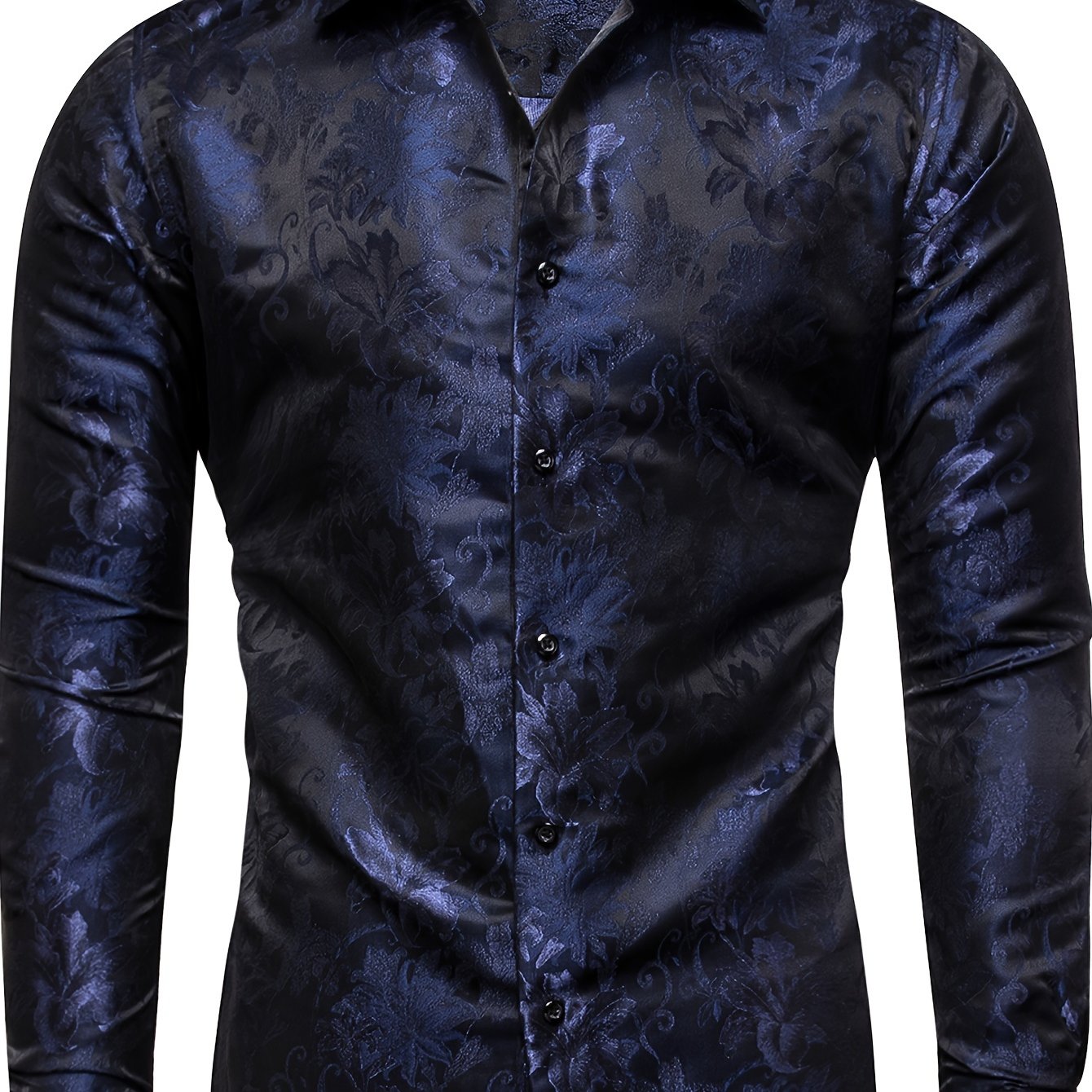 Allthemen Heren Paisley Shirt Jacquard Shirts voor Mannen Dress Shirts Lange Mouw Button Down Kraag Casual Tuxedo Shirts, Beige, L