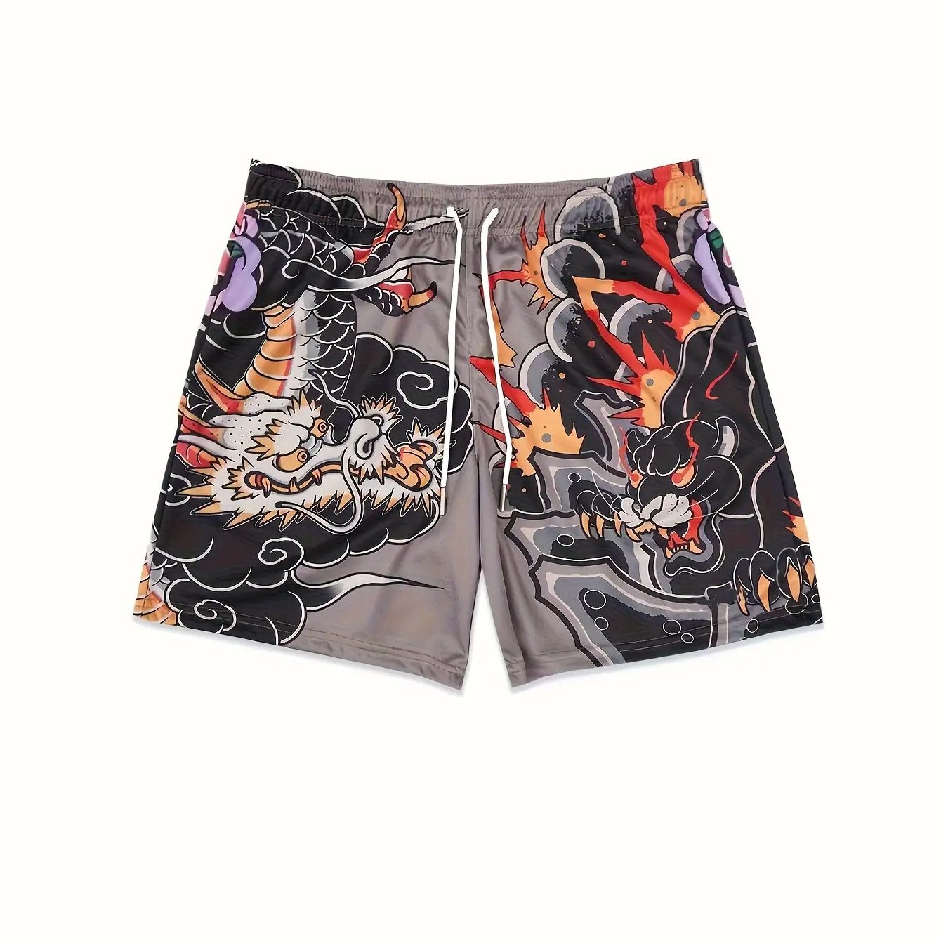 TEMU Men's Sports Shorts - Breathable Polyester Fiber, Pockets - Suitable For Gym, Running, Basketball Training, Running Shorts, Plus Size