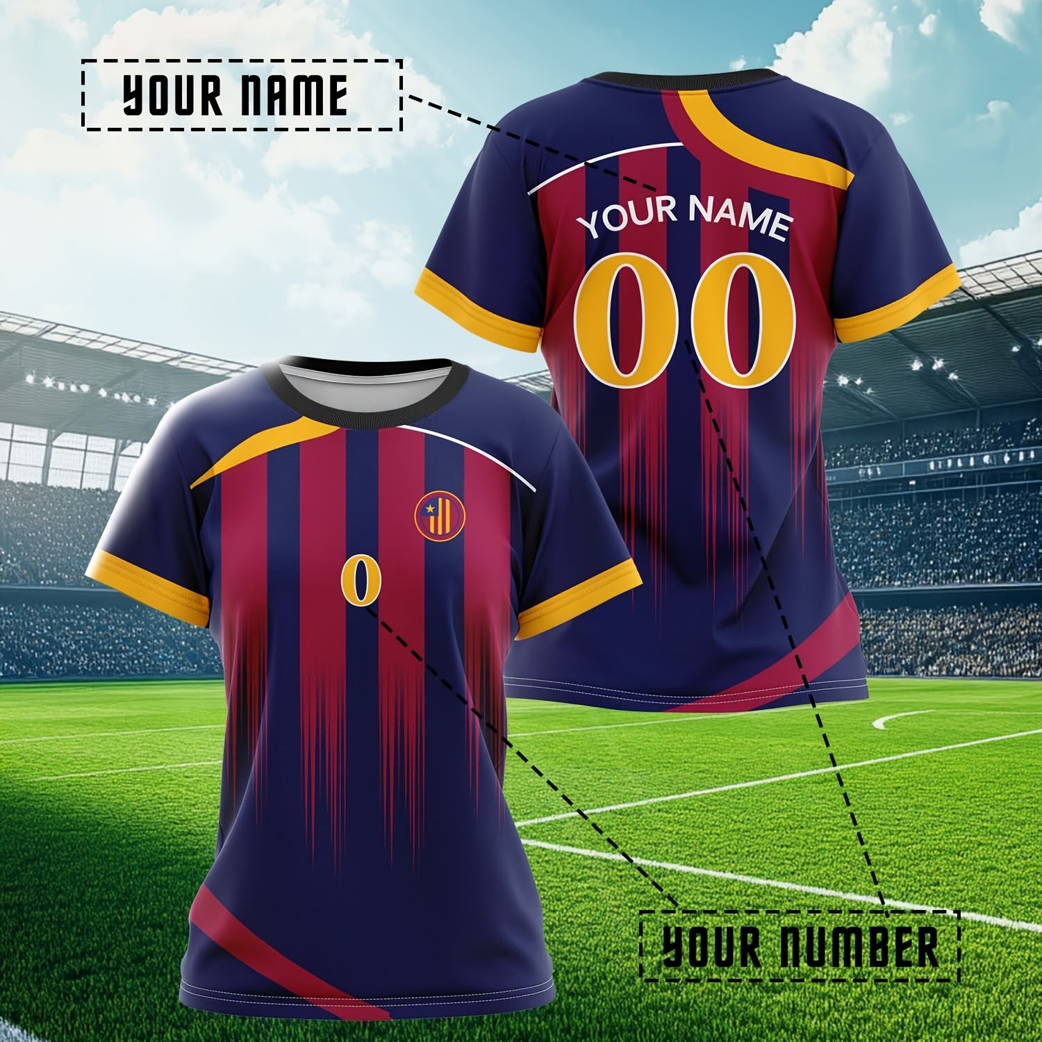 TEMU Korean And Japanese Special Custom Name And Number Women's T-shirt Soccer Jersey Top Team Individual Training Sports Fitness Comfortable