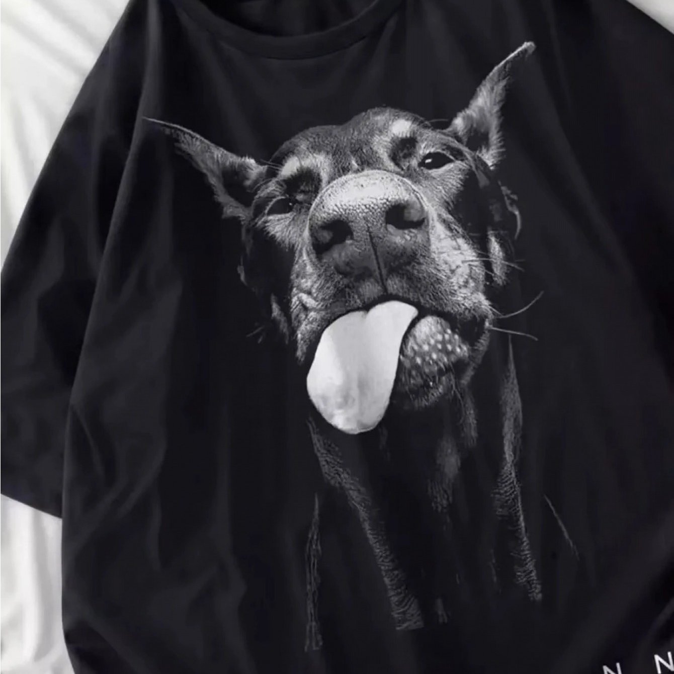 Doberman T Shirts Women Dog Print Tops Summer O Neck Oversized T Shirts Casual Soft Short Sleeve Tees Streetwear Women Clothes Plus Size
