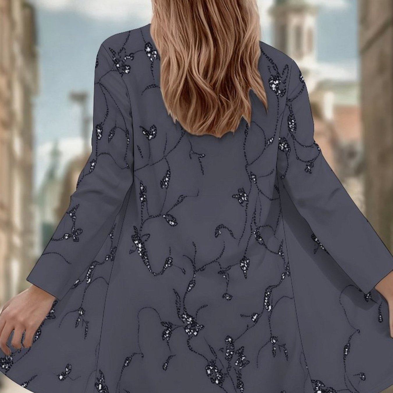 Plus Size - Plus Size - Spring And Autumn Large Size Women's Casual Pullover Coat Long Sleeve Loose Versatile Top Print Design For Daily Light Outerwear
