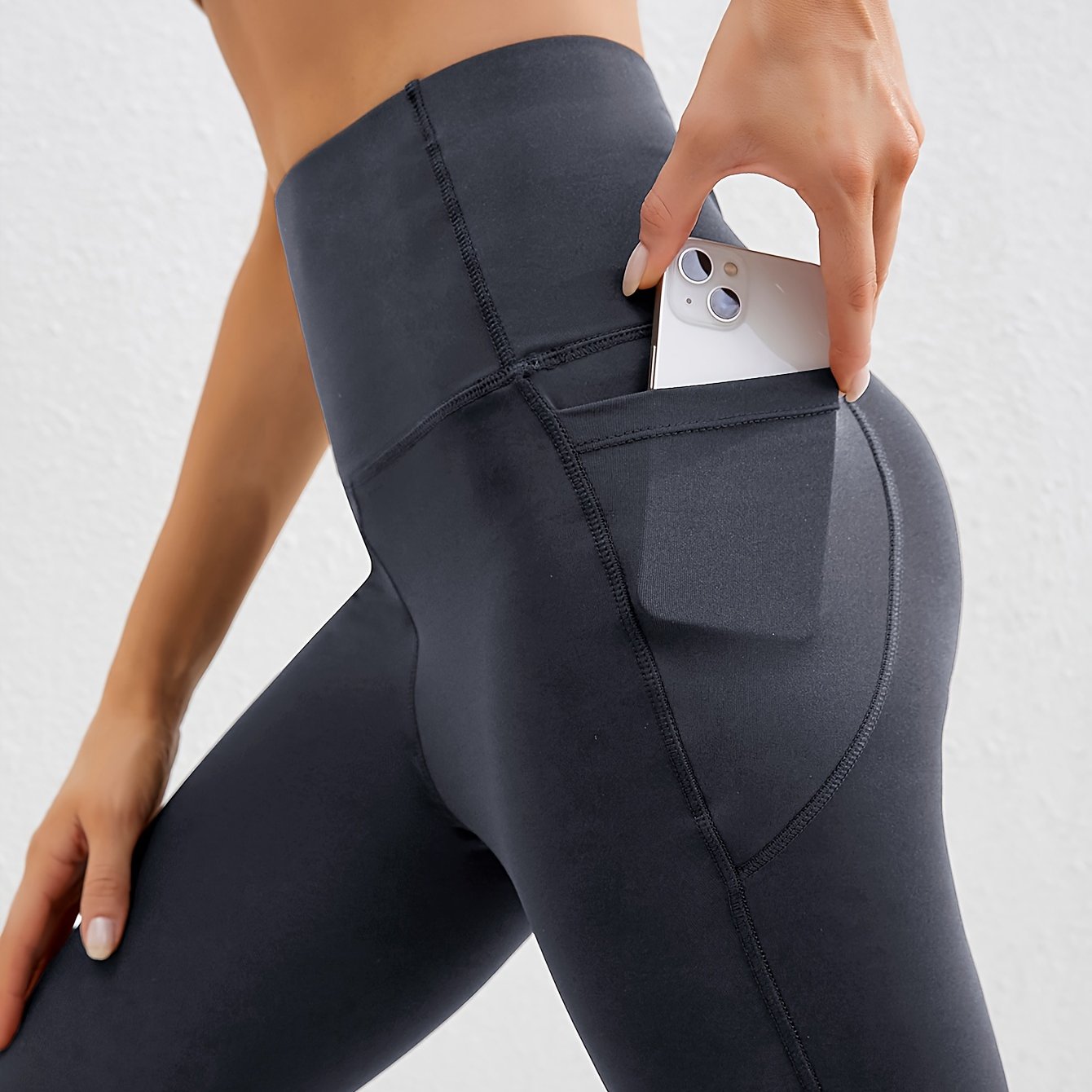 High waist pocket casual seamless leggings sports tights Women