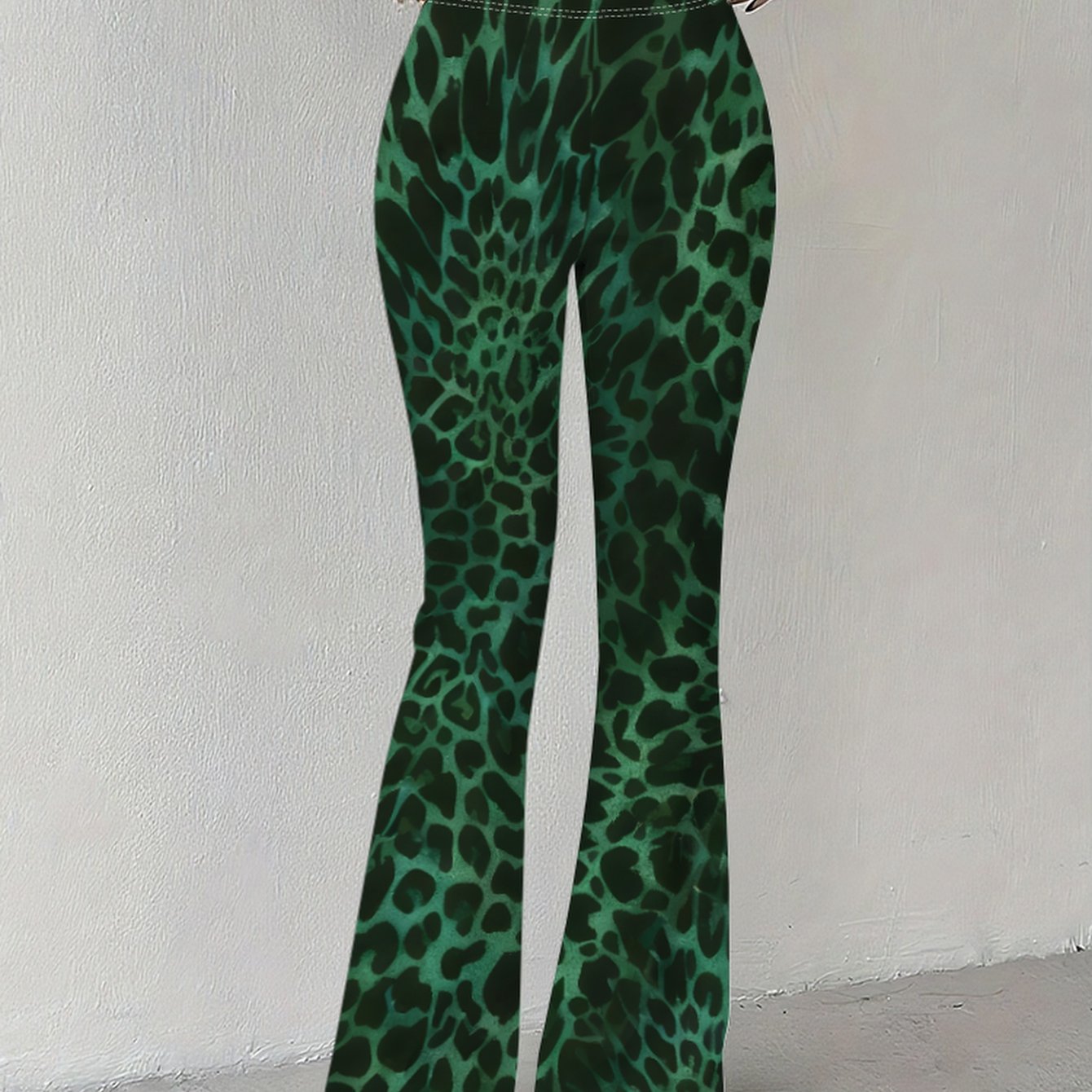 TEMU Vintage Leopard Print, Vibrant And Bright Colors, Leopard Design Print Women's Long Pants Women's Trousers Casual Fashion Flared Pants -748
