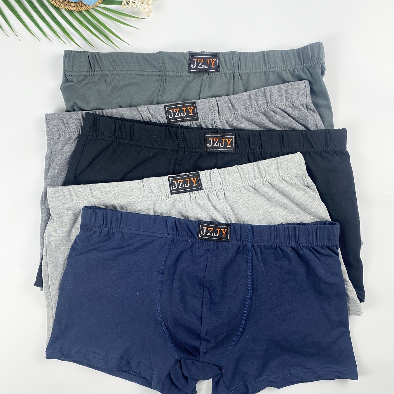 Image of 5pcs Breathable Cotton Men's Underwear - Boxer Briefs, Shorts, And Quadrilateral Briefs Comfortable Loose Fit Casual Sports Shorts - Daily And Casual Wear Men's Underwear