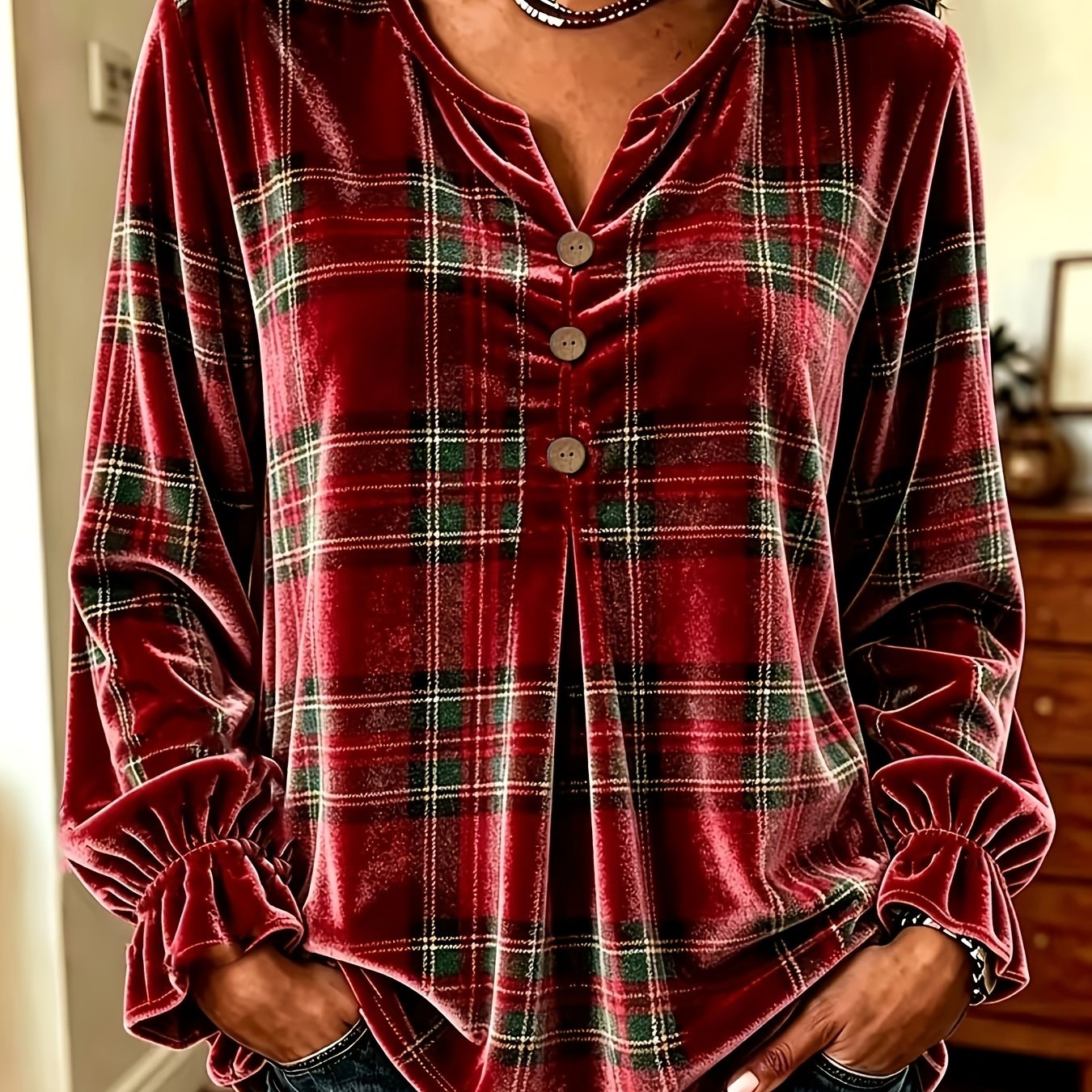TEMU T-shirt doré en velours à manches longues, style automne-hiver européen/américain élégant et stylé, T-shirt polyvalent en velours à manches