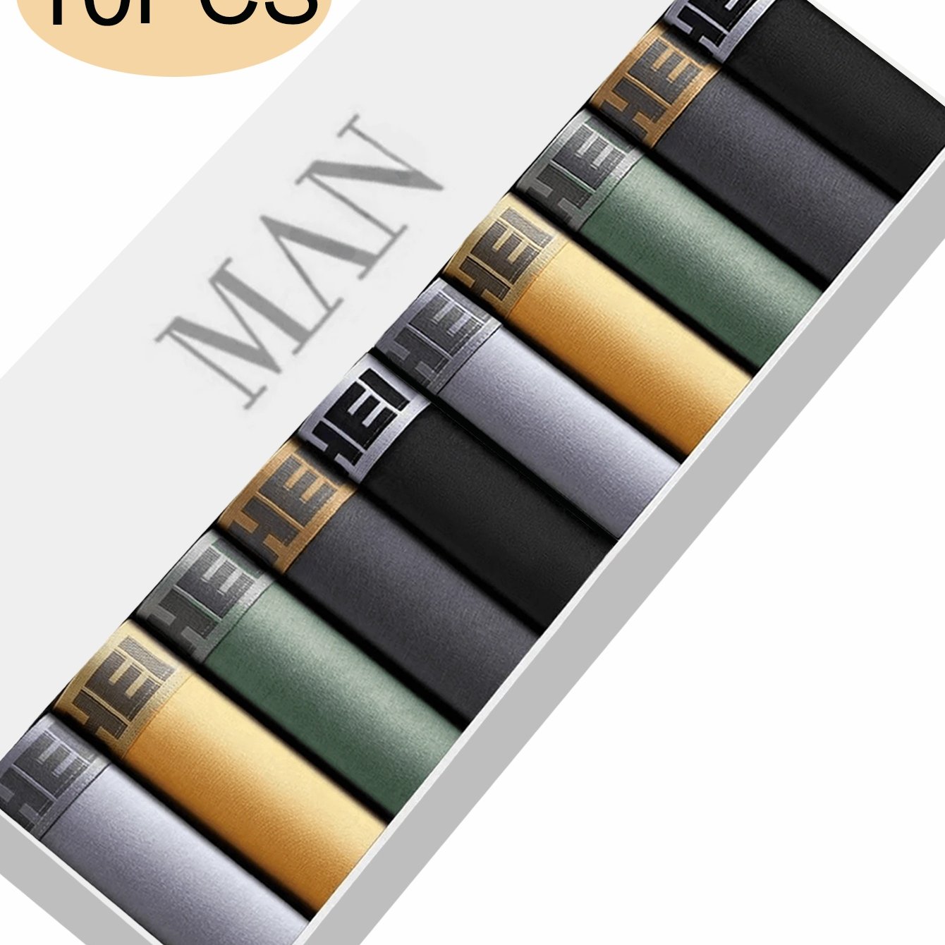 E-shop 10er Set Herren Slips, und trendig, HELLO Buchstaben elastischer Bund, atmungsaktiv und bequem für Freizeit- oder Sportunterwäsche
