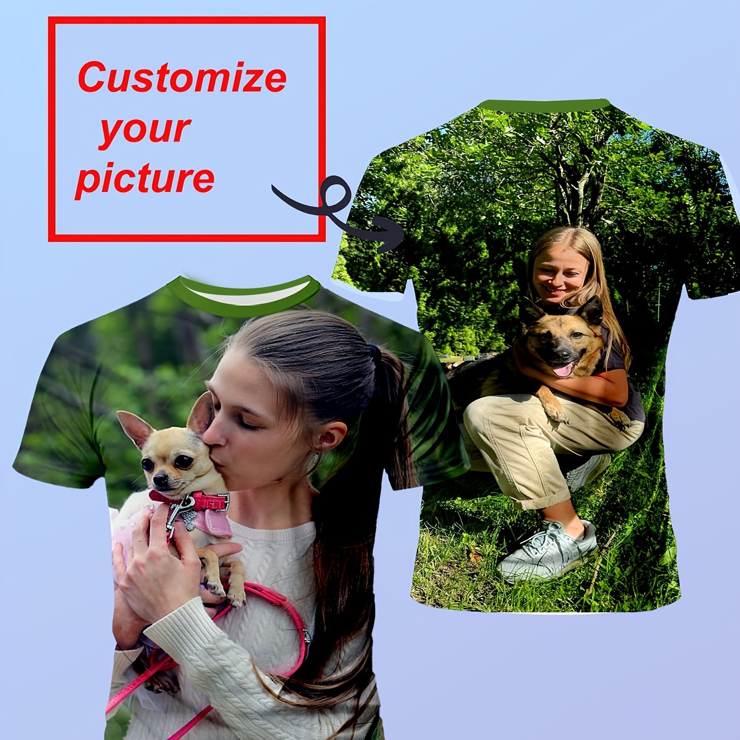 TEMU [printed Design - Not Textured//sequins] Custom Printed Family Portrait And Parent- Photo T-shirt, Suitable For Family Gatherings, Double-sided