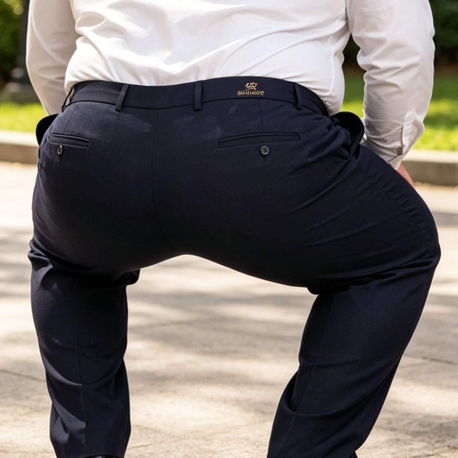 Image of Of Plus-size Men's Dress Pants, High-end Business Casual Lightweight Men's Pants, Casual Pants, Suitable For Interviews And Office, Comfortable Material, Cool In Summer, , A Perfect Gift , Plus Size