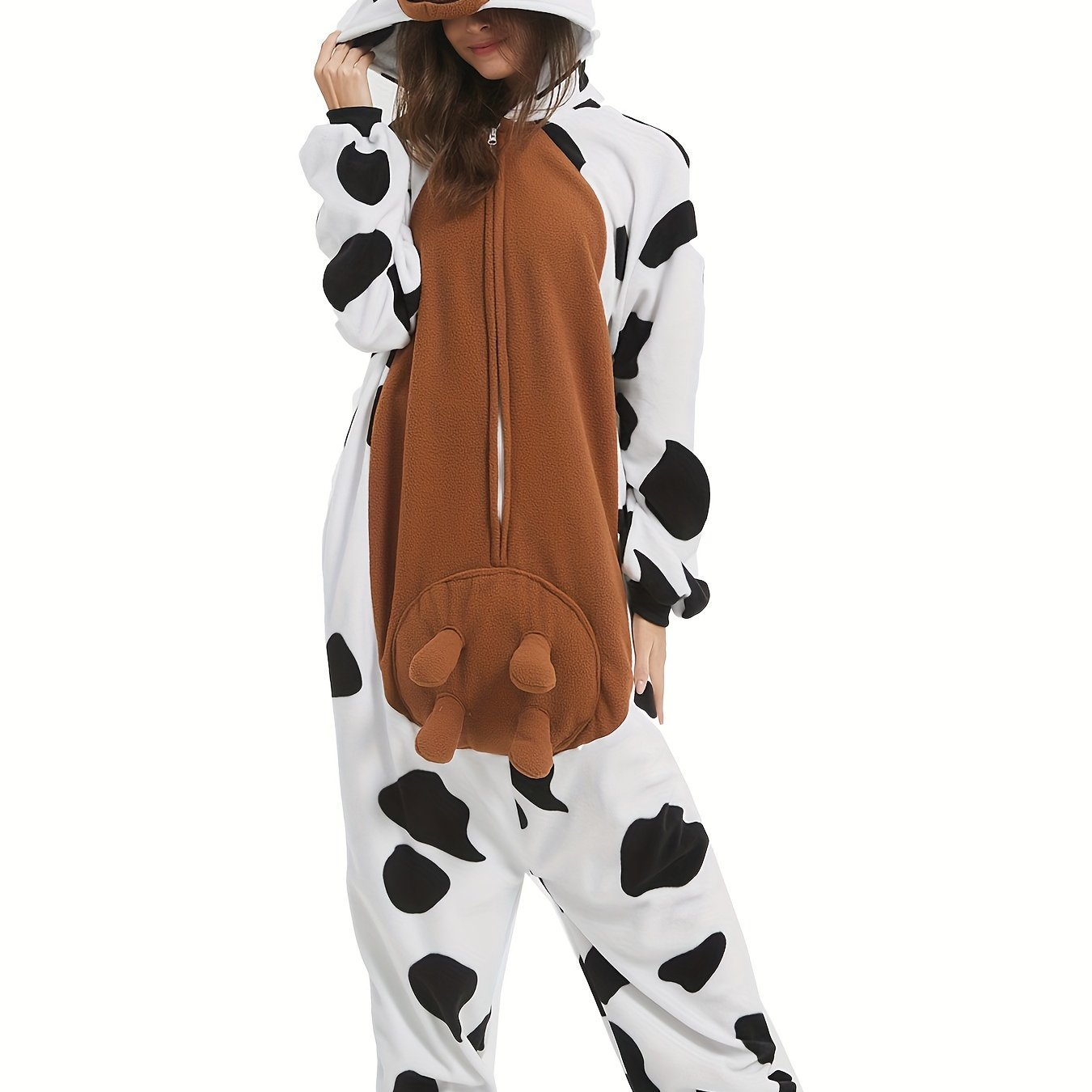 TEMU Un Sudadera Unisex de Vaca, Acogedora y Adorable para Adultos, Junto con un Mono, para Mujeres. Pijamas Súper Suaves Son Ideales para Juegos y