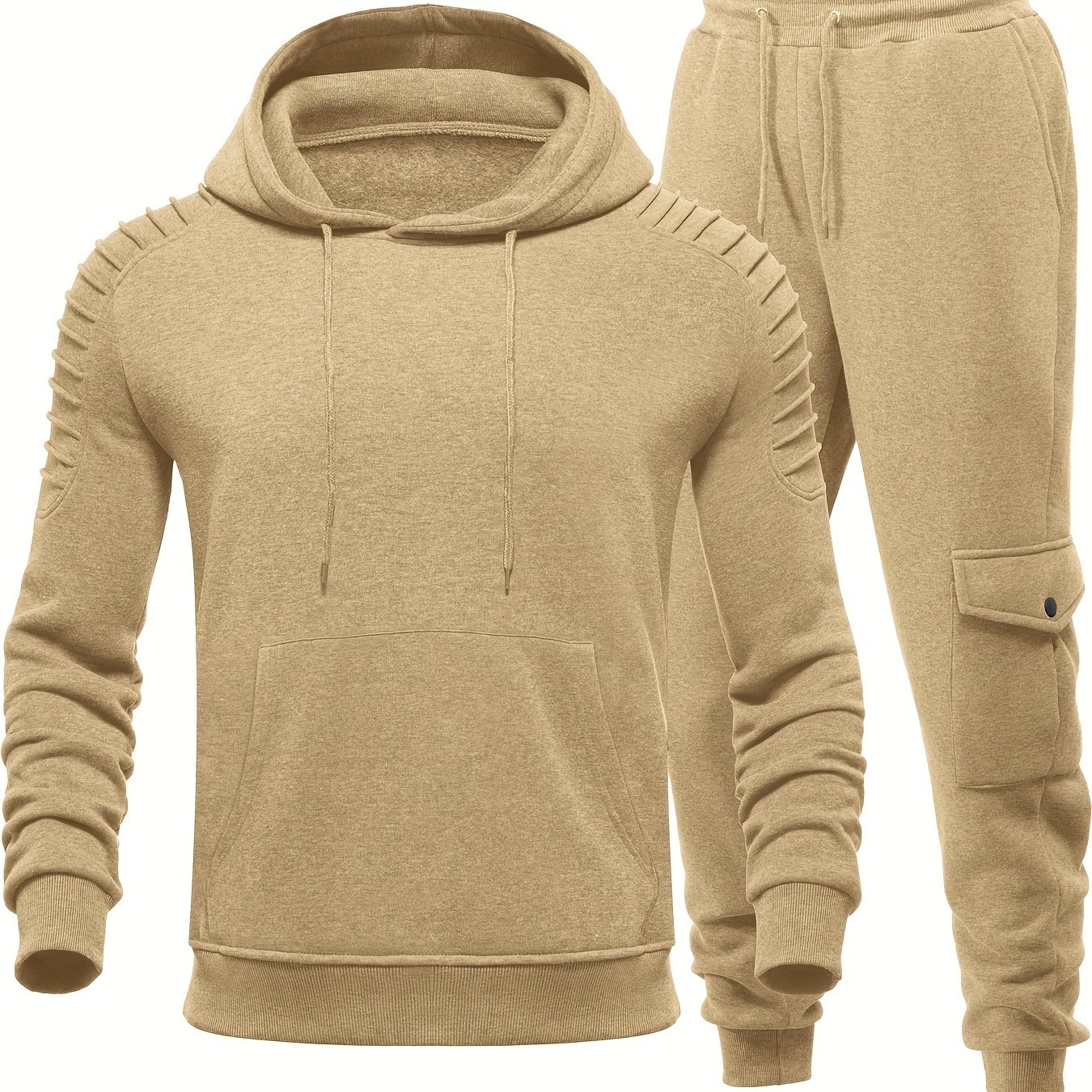 Men's Tracksuit 2pcs Pullover Hoodie Sweatsuit Sets Casual Jogging Athletic Suits With Drawstring