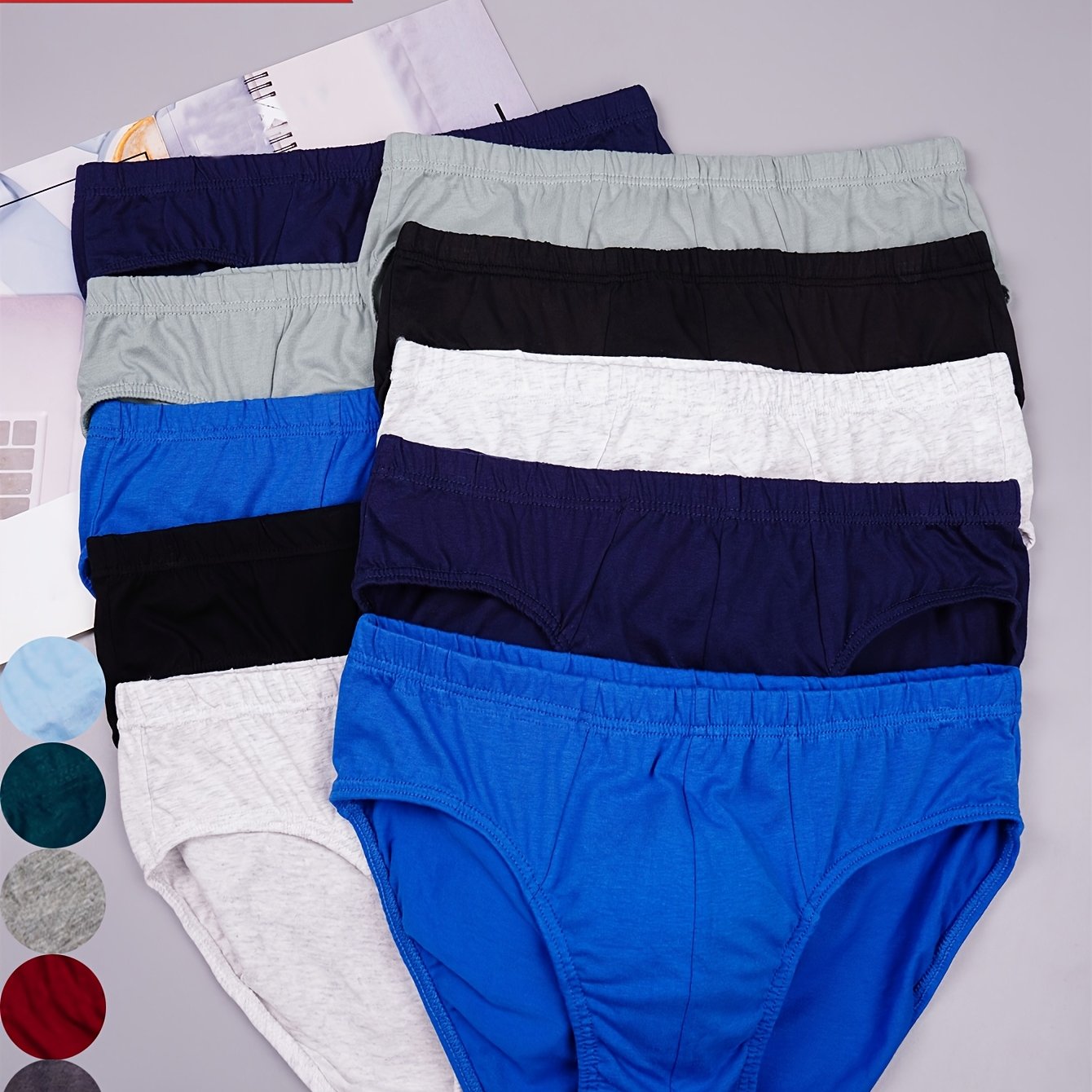 Random 10pcs Men's Briefs, Comfortable And Breathable Men's Underwear, Casual Daily Wear, Multiple Sizes