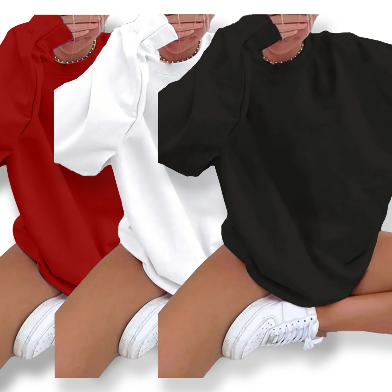 TEMU Letter Print Sweatshirt, Crew Neck Casual Sweatshirt For Fall &spring, Women's Clothing