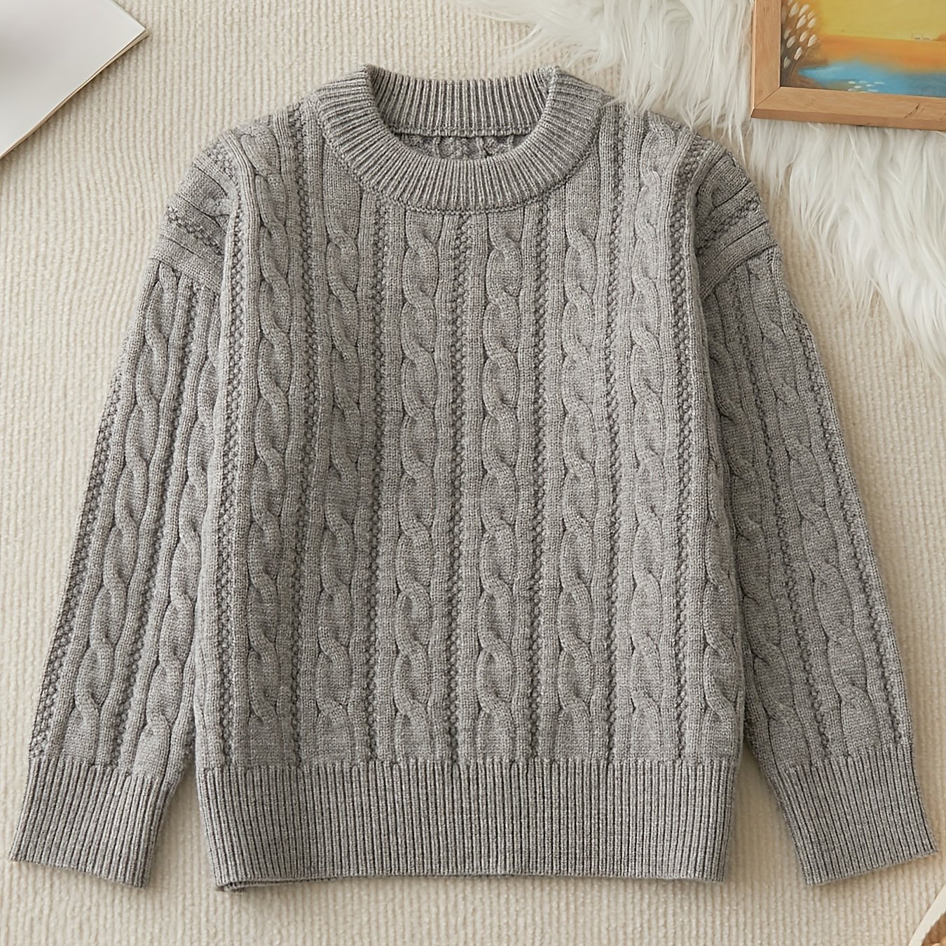 Children's Sweater, New Autumn/winter Style, Braided Round Neck Pullover Base Layer