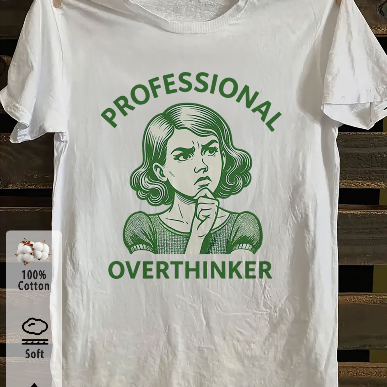 Character In A Contemplative Professional Graphic Short-sleeve Round-neck T-shirt