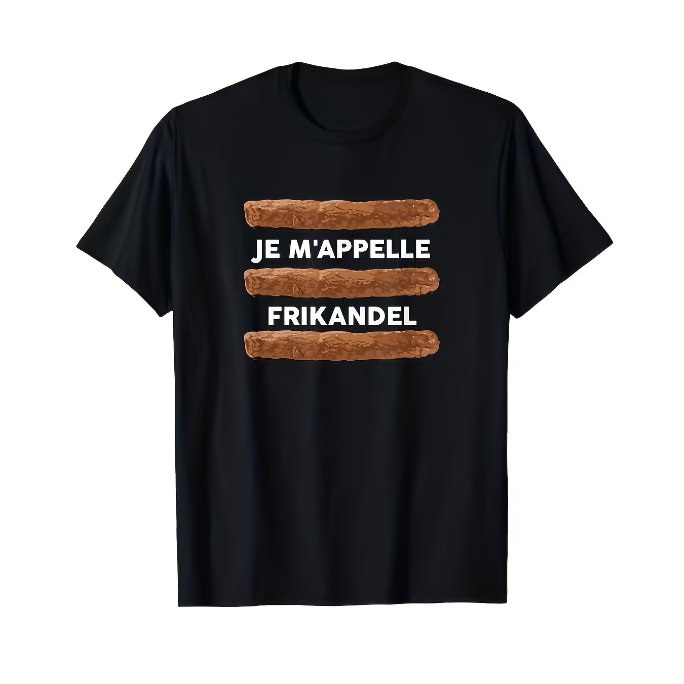 TEMU New Dutch Humor T-shirt - "je'appelle Frikandel" (a Fun Dutch Saying), Round Neck Short-sleeve Casual T-shirt, Suitable For , A Must-have For